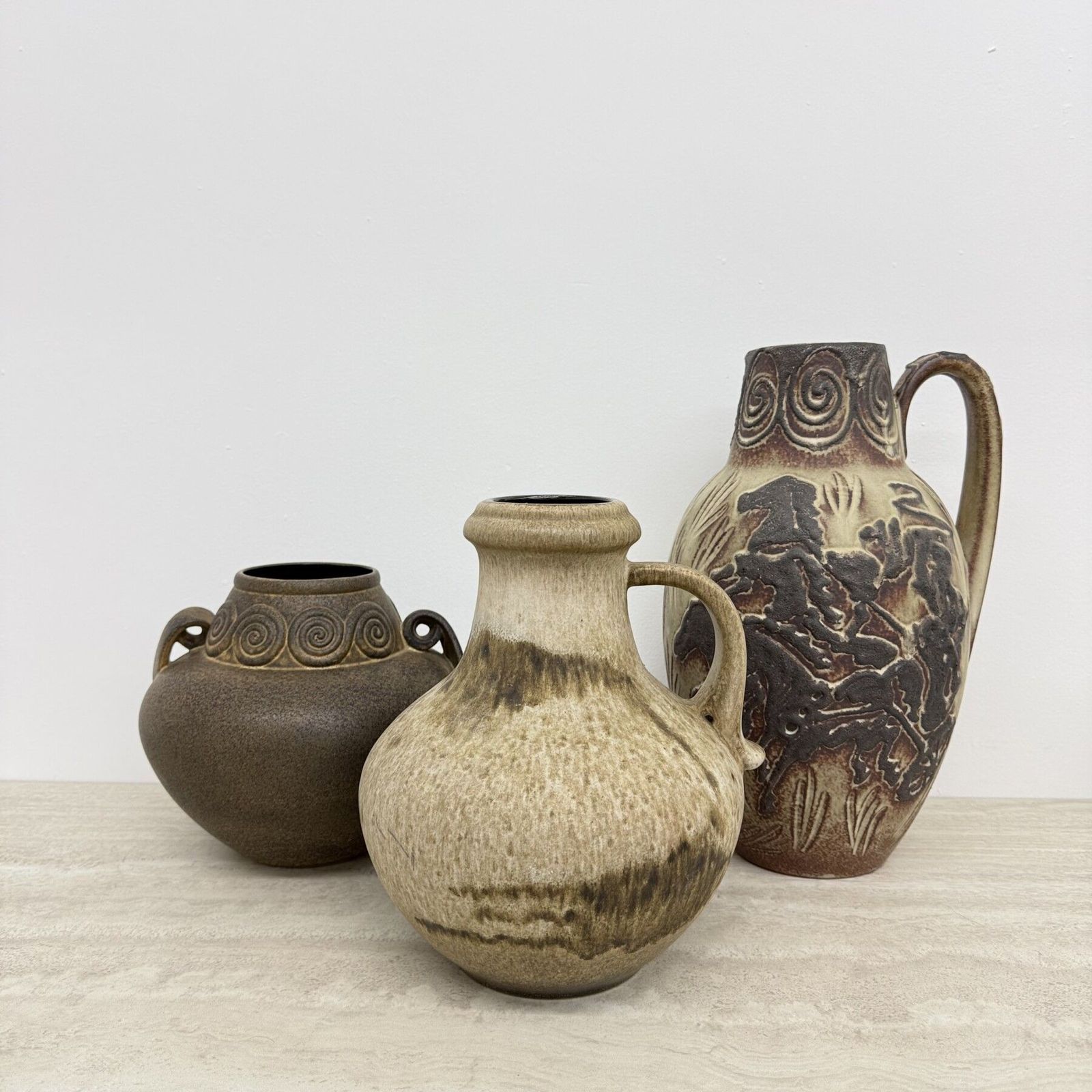 Set Van 3 Keramische Vazen, West Germany, Jaren 1970 photo buy