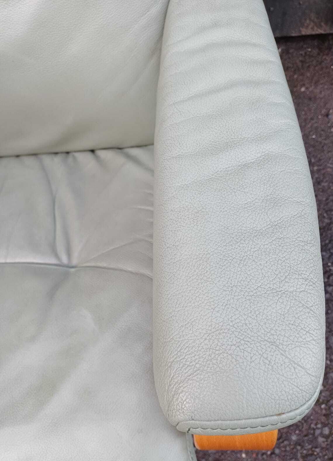Himolla Green Leather Recliner Chair With Matching Footstool   Free Delivery Within 50 Miles, Further "At Cost" photo 350.0
