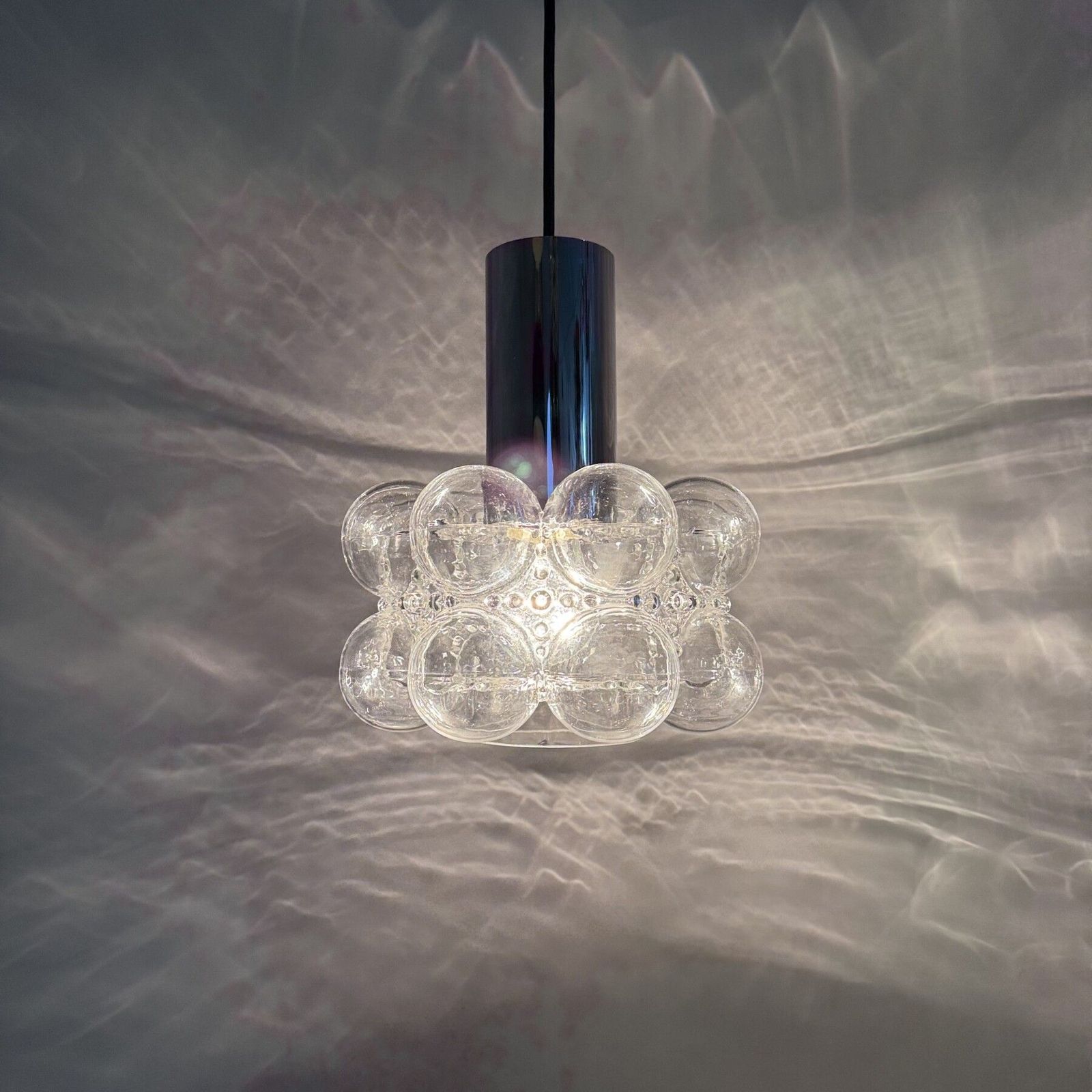 Bubble Glass Pendant By Helena Tynell For Limburg, Germany, 1970s photo vintage