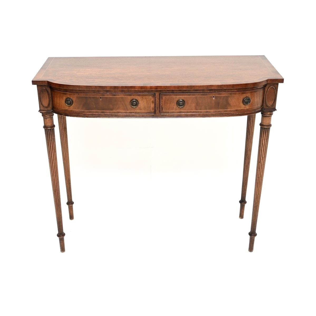 Antique Georgian Style Inlaid Mahogany Console Table photo furniture