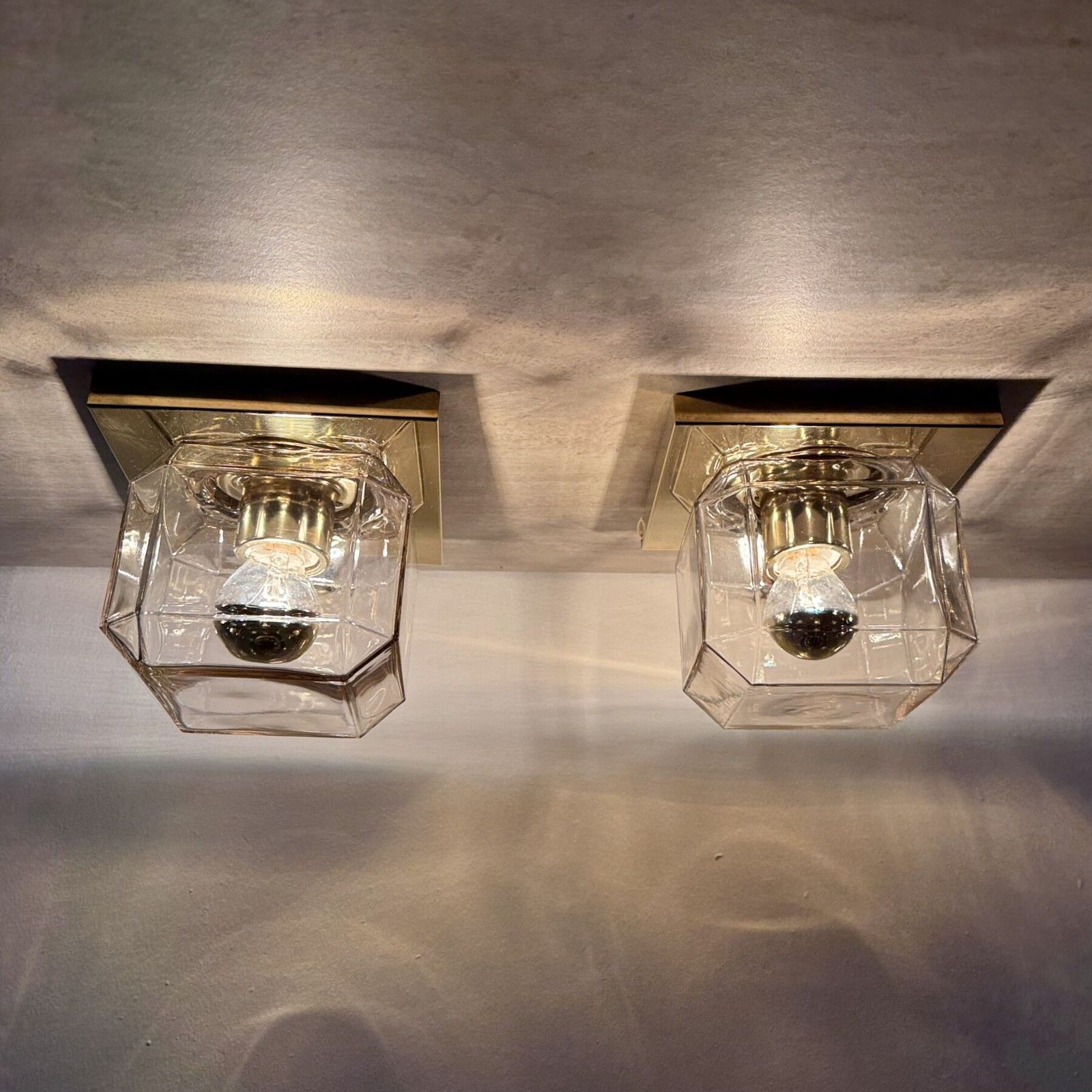 Paar Limburg Glashütte Wandlampen, Jaren 1970 photo Verlichting