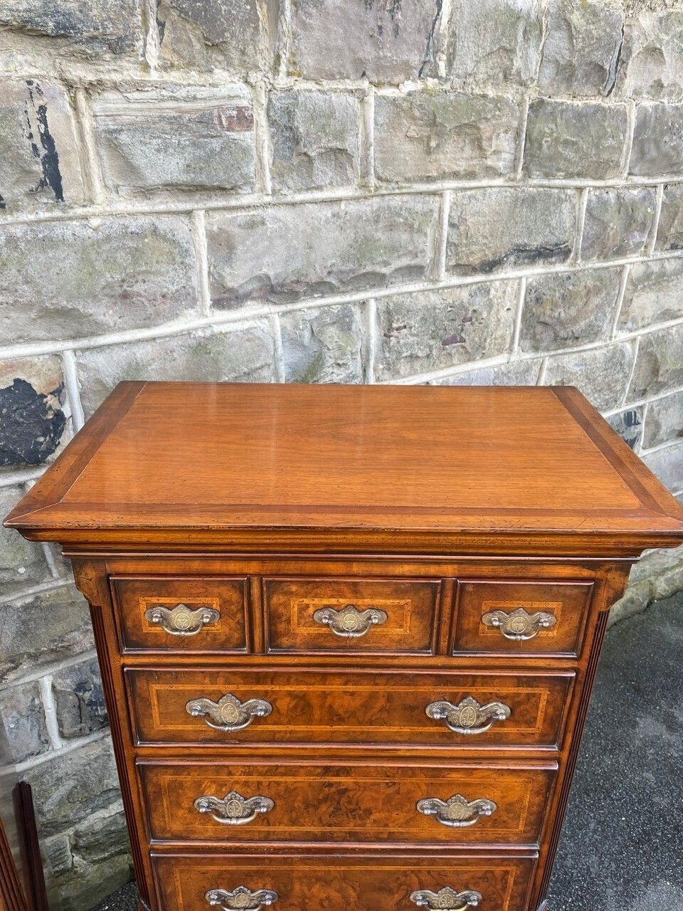 photo for sale Pair Quality Inlaid Burr Walnut Tallboys
