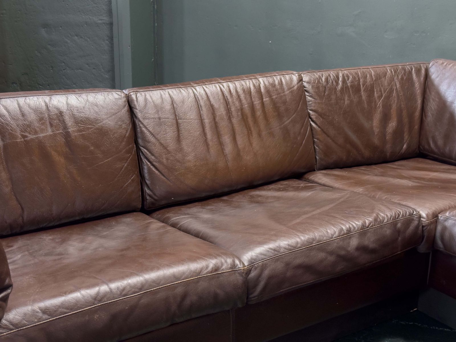 Brown Leather Corner Sofa By Thams Denmark photo 3000.0