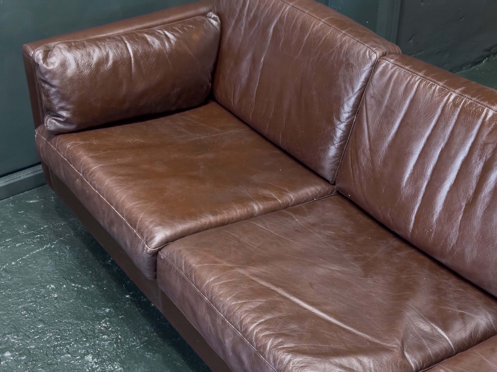 3000.0 Brown Leather Corner Sofa By Thams Denmark photo