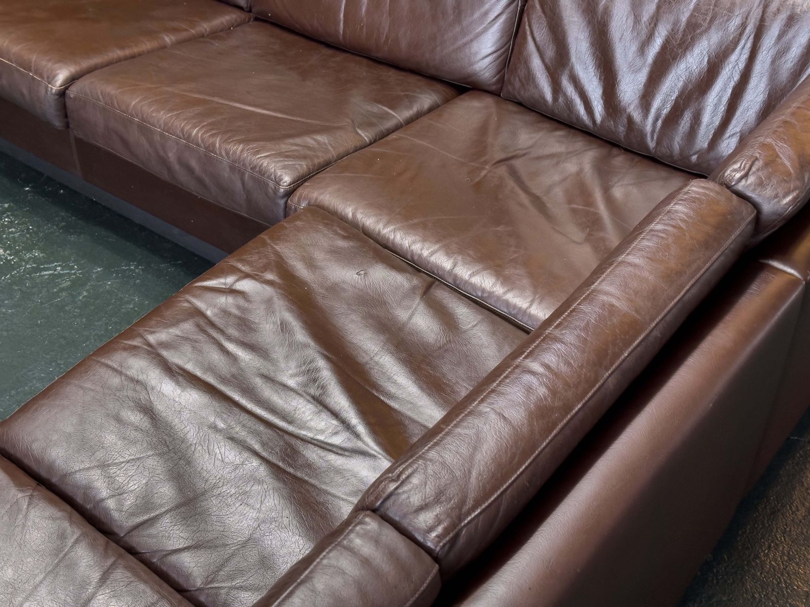 photo buy Brown Leather Corner Sofa By Thams Denmark
