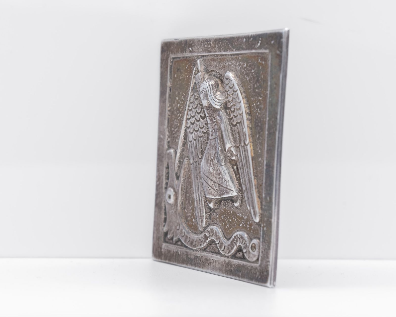 Rare Sterling Silver Plaque By Dunstan Pruden Of St Michael London 1972 photo furniture