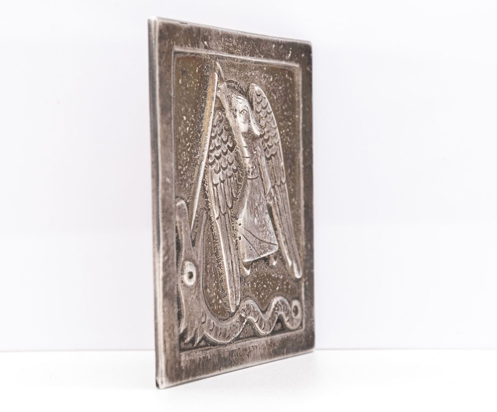 photo furniture Rare Sterling Silver Plaque By Dunstan Pruden Of St Michael London 1972