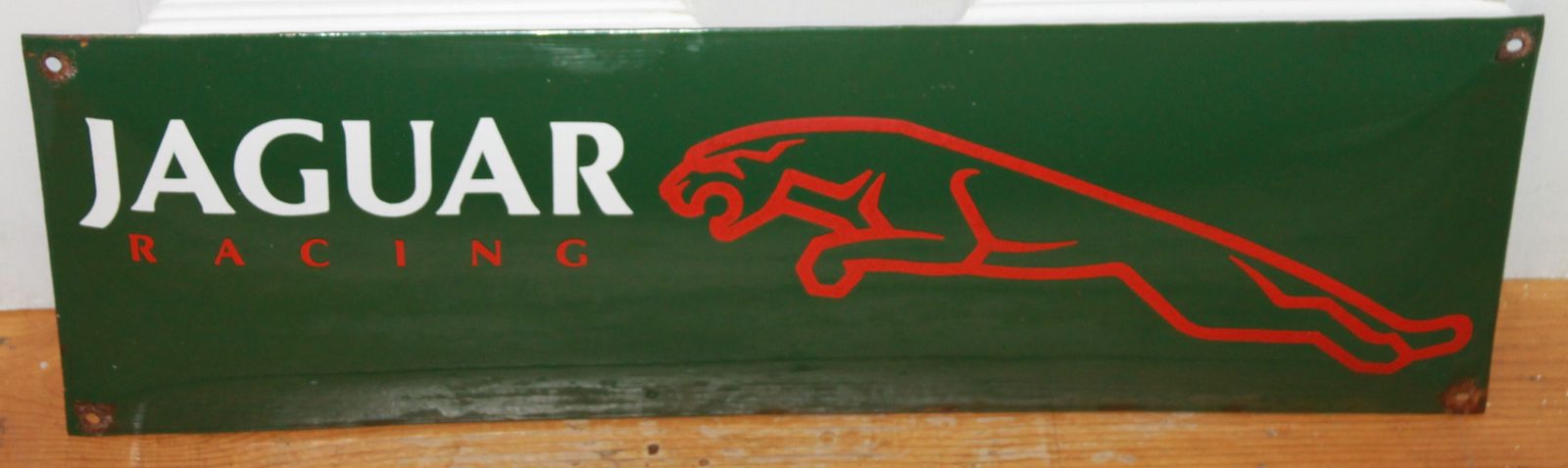 Jaguar Garage Auto Advertising Porcelain Sign Leaper Frederick Gordon Crosby E Type Xjs Car Workshop photo vintage