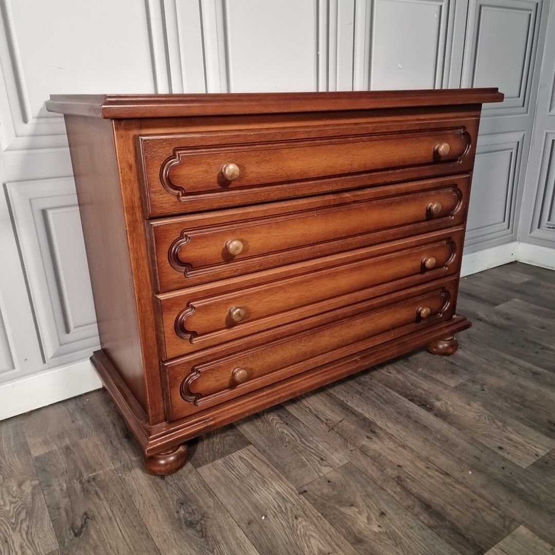 Vintage Chest Of Drawers Mid Century Danish Sideboard Cabinet Solid Wooden photo furniture
