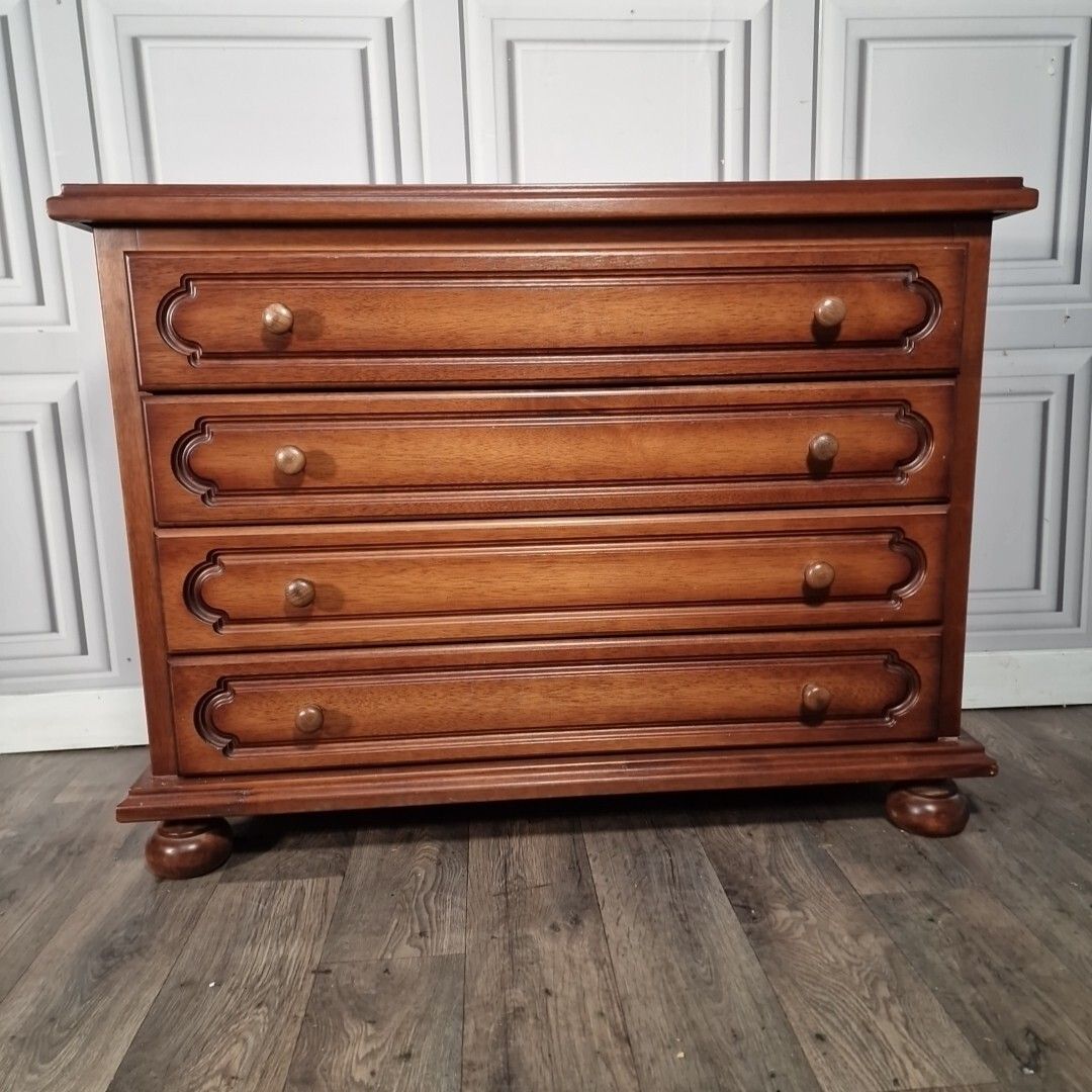 Vintage Chest Of Drawers Mid Century Danish Sideboard Cabinet Solid Wooden photo Furniture
