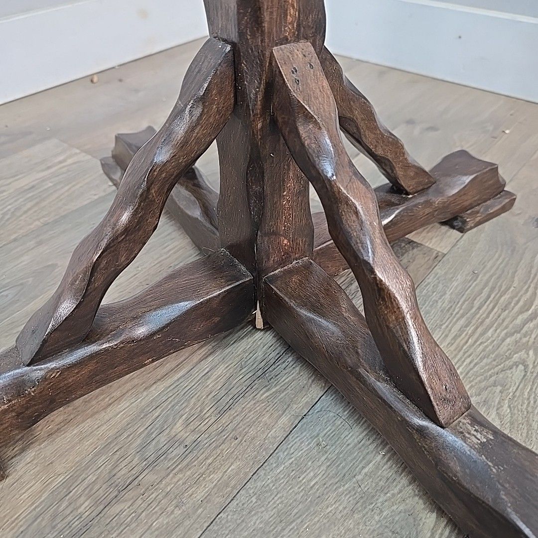 150.0 Antique Wood Standard Lamp Gothic Revival Arts & Crafts Floor Light For Rewiring photo