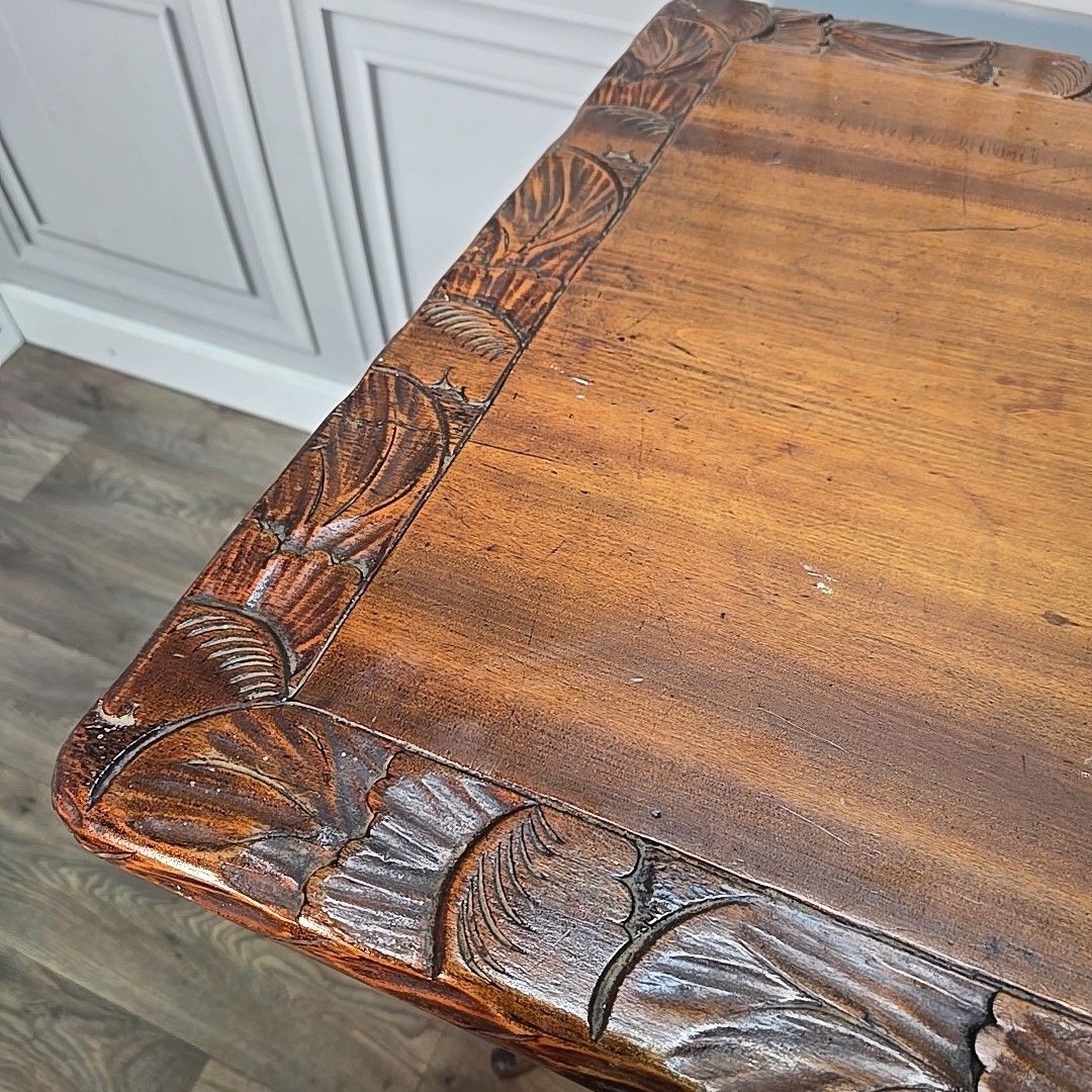 Antique Lamp Table Liberty Style Carved Arts & Crafts Plant Stand Side Wooden photo buy