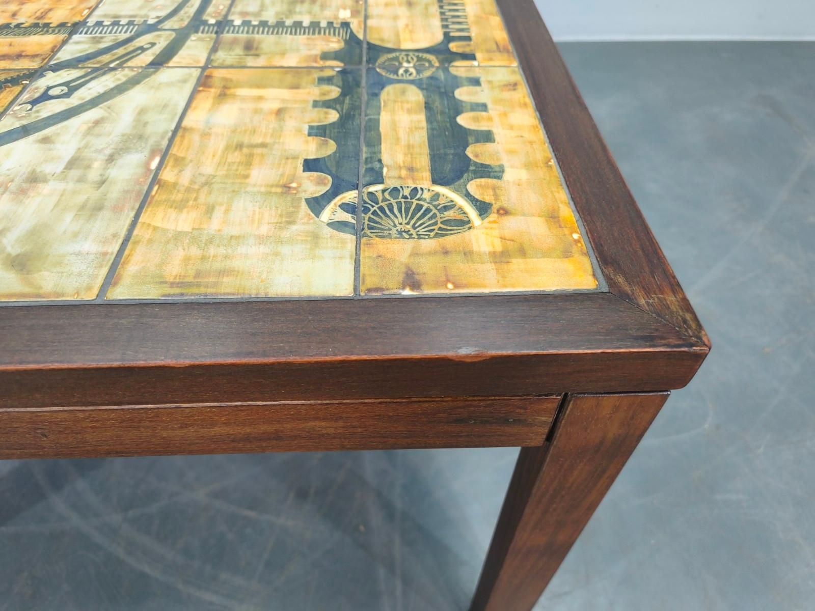 photo for sale Haslev Wood And Tile Coffee Table By Otto Detlefsen, 1960s