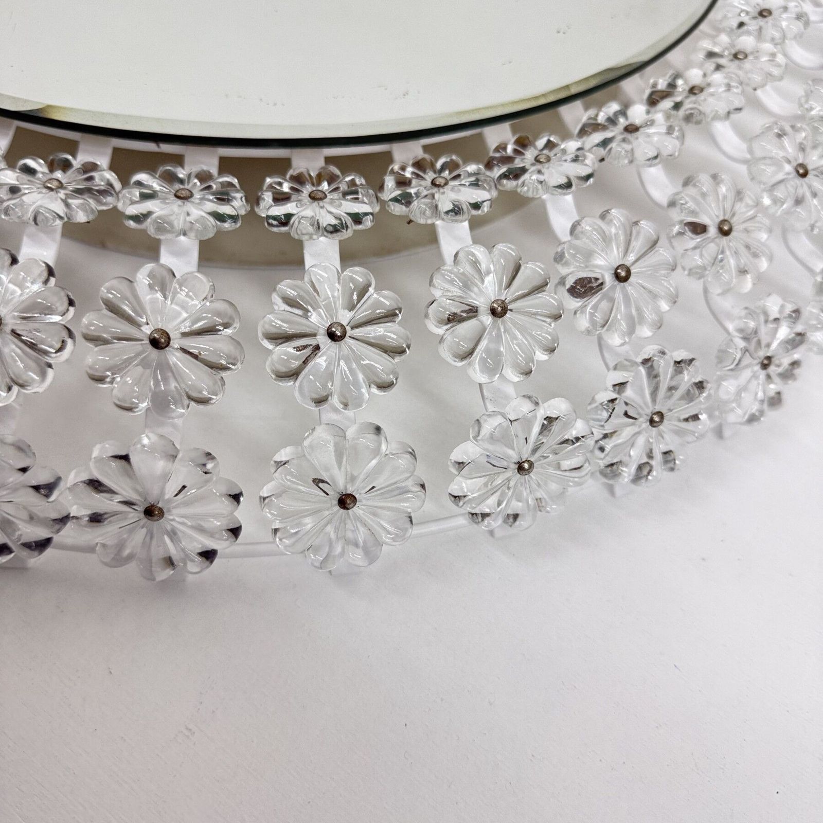 Floral Glass Backlit Illuminated Mirror Attributed To Emil Stejnar For Nikoll  1950s photo vinterior