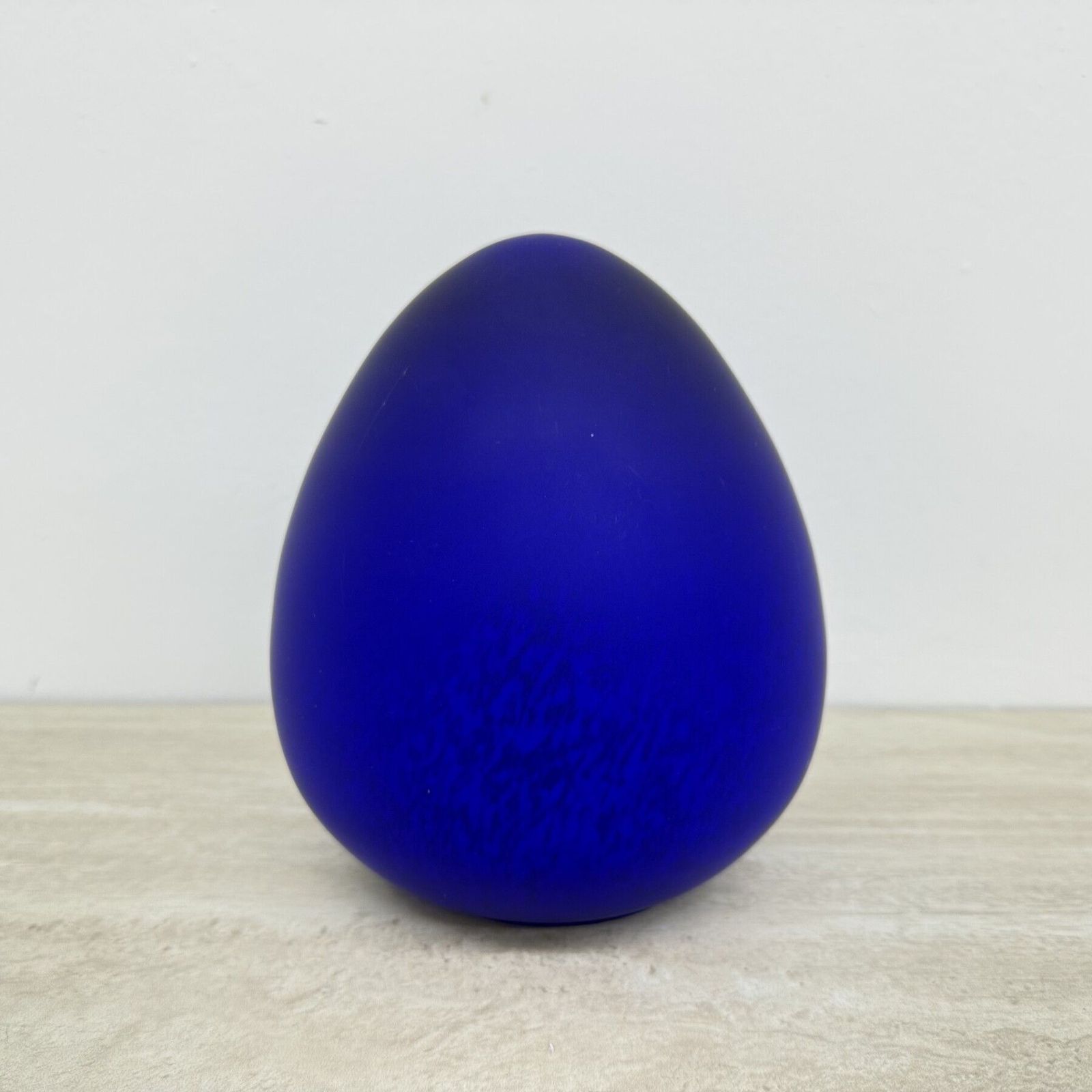 Mid Century Design Tafelamp Van Blauw Glas In Eivorm, Jaren 1970 photo furniture