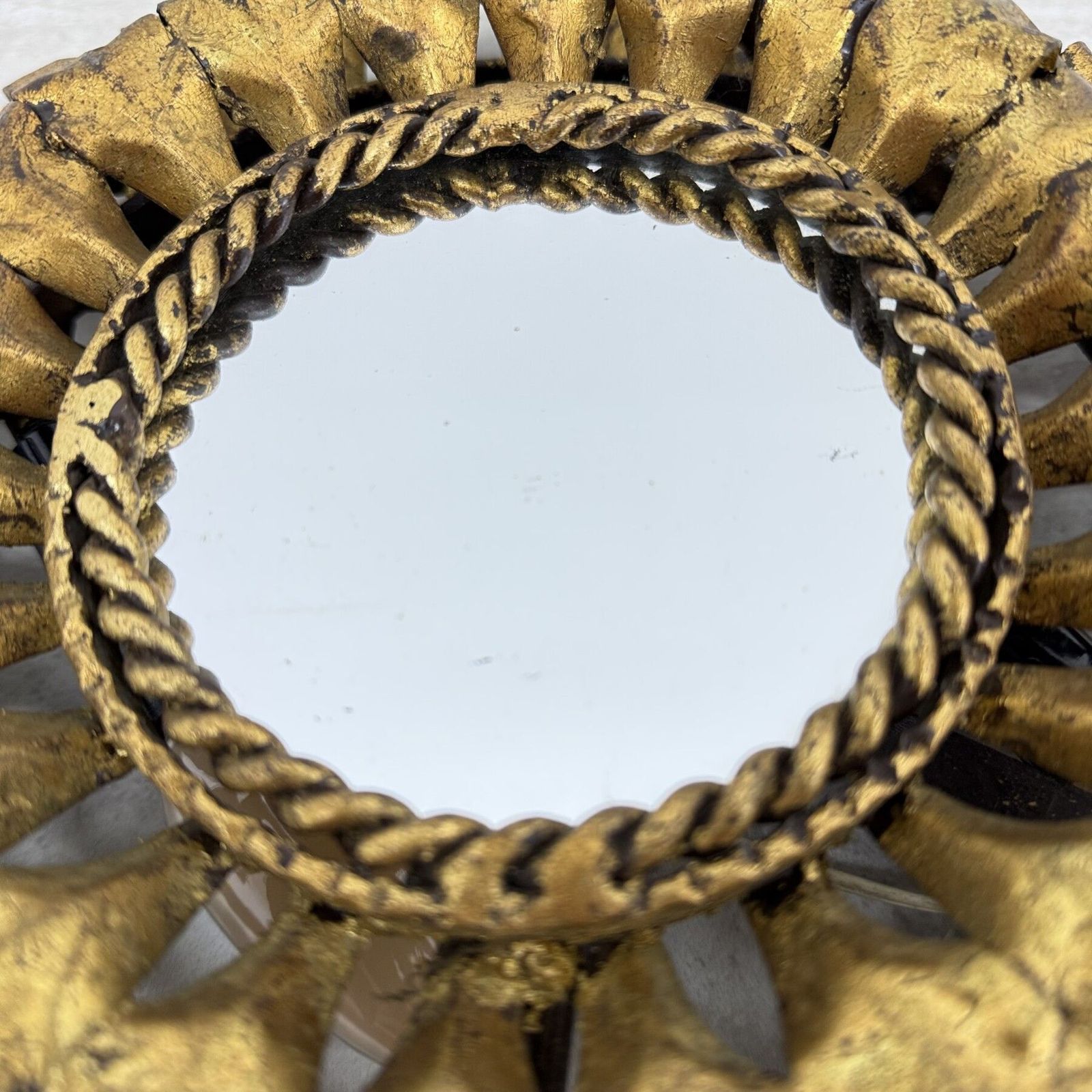 Vintage Mid Century Sunburst Verlichte Spiegel Met Gouden Vergulding, Jaren 1970 photo buy