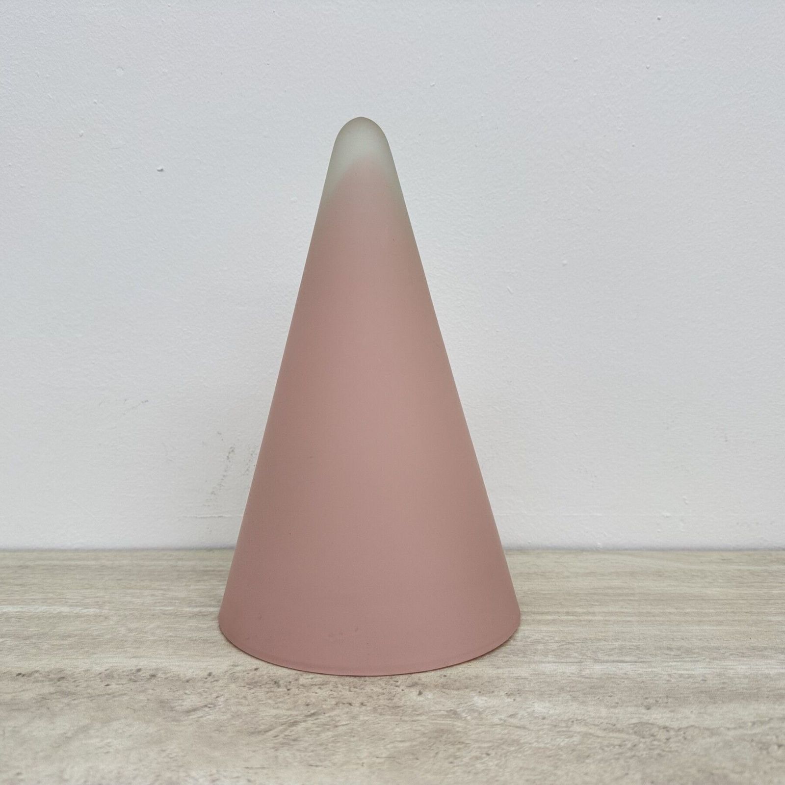 photo furniture Matte Pink Glass Sce Teepee Table Lamp 1970's France