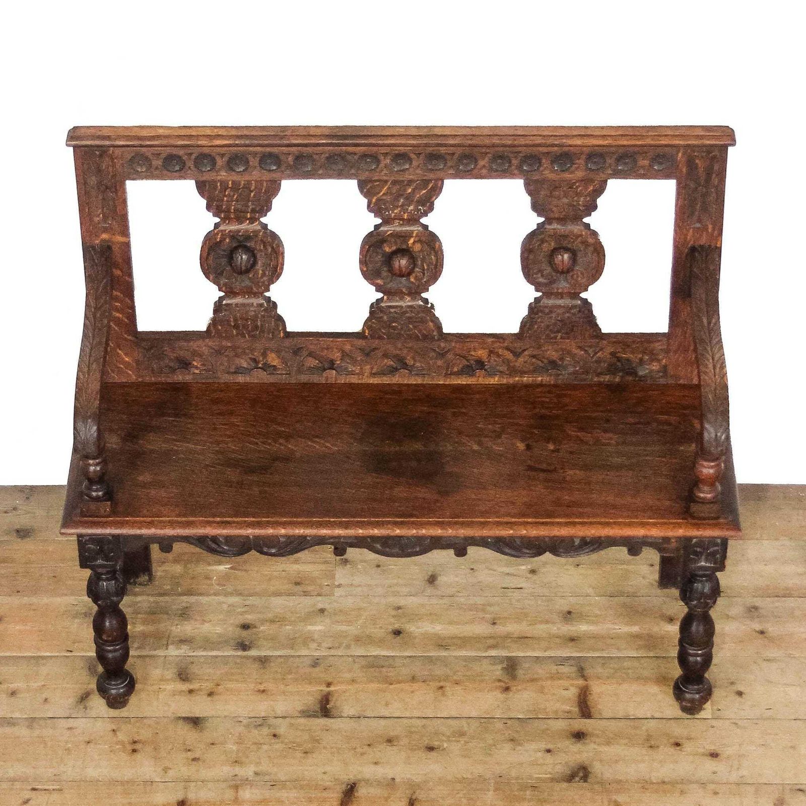 Antique Victorian Carved Oak Hall Bench | Antique Tables | Benches | Oak Bench | Antique Bench | Antique Oak Tables photo vinterior