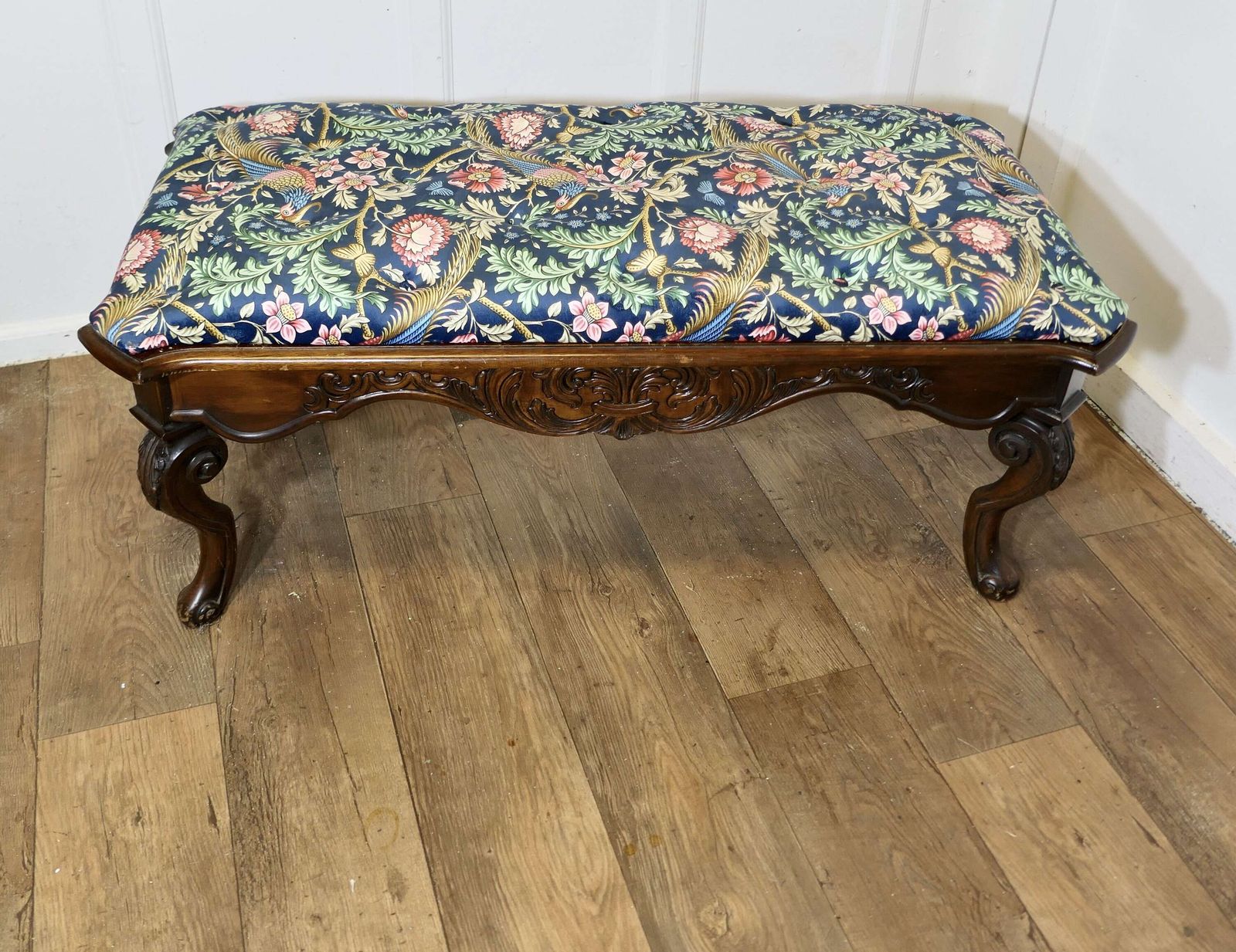 Window Stool Upholstered In Navy Liberty William Morris Velvetwindow Stool Upholstered In Navy Liberty William Morris Velvet