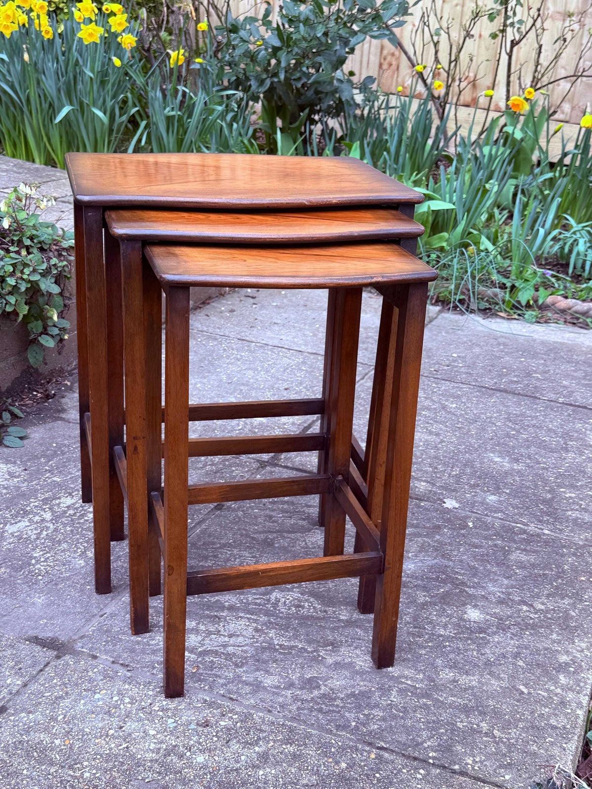 Mid Century 1960s Teak Nest Of Tables Scandinavian Style Occasional Tables (3 Tables) photo for sale