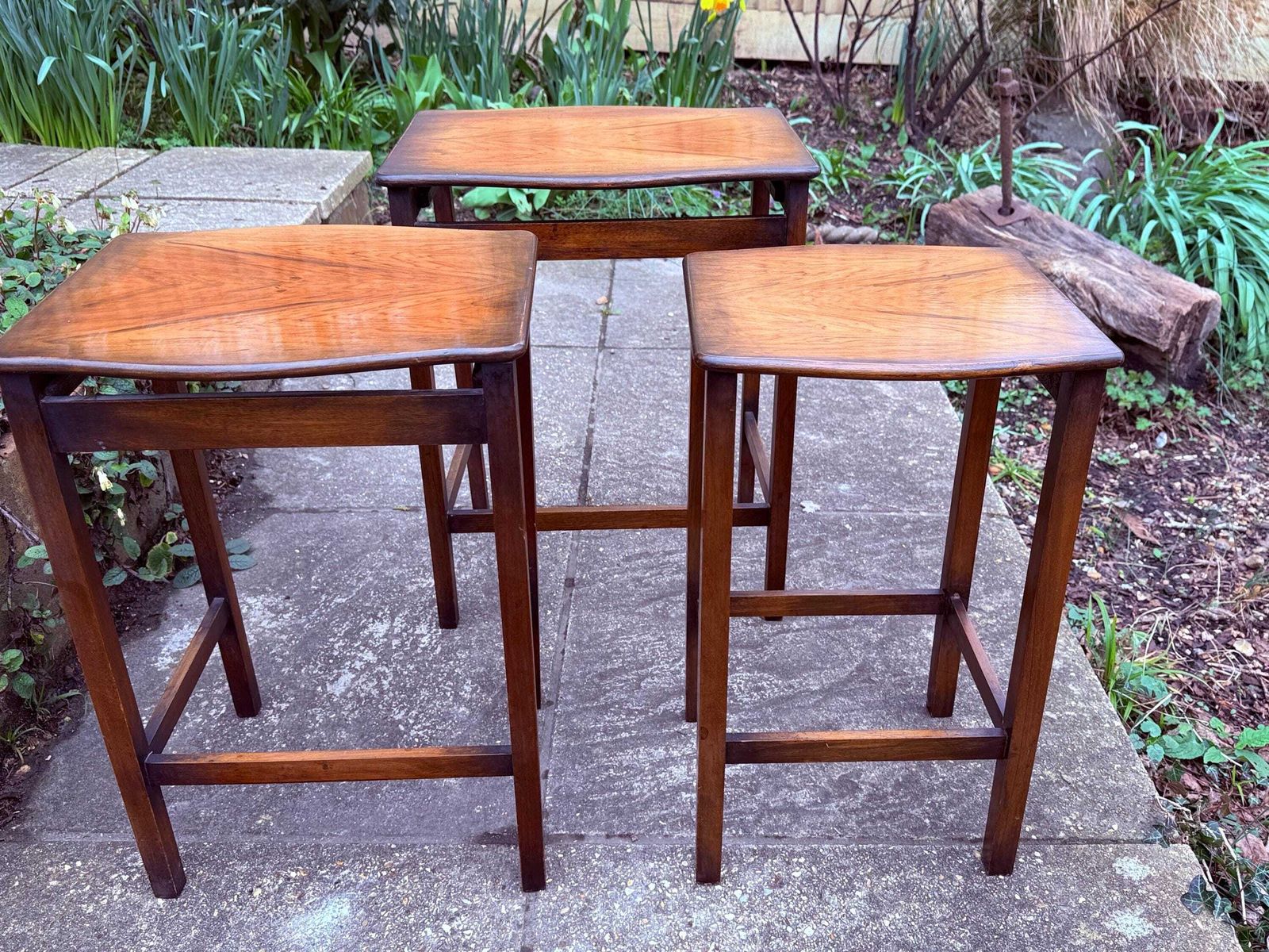 Mid Century 1960s Teak Nest Of Tables Scandinavian Style Occasional Tables (3 Tables) photo Furniture