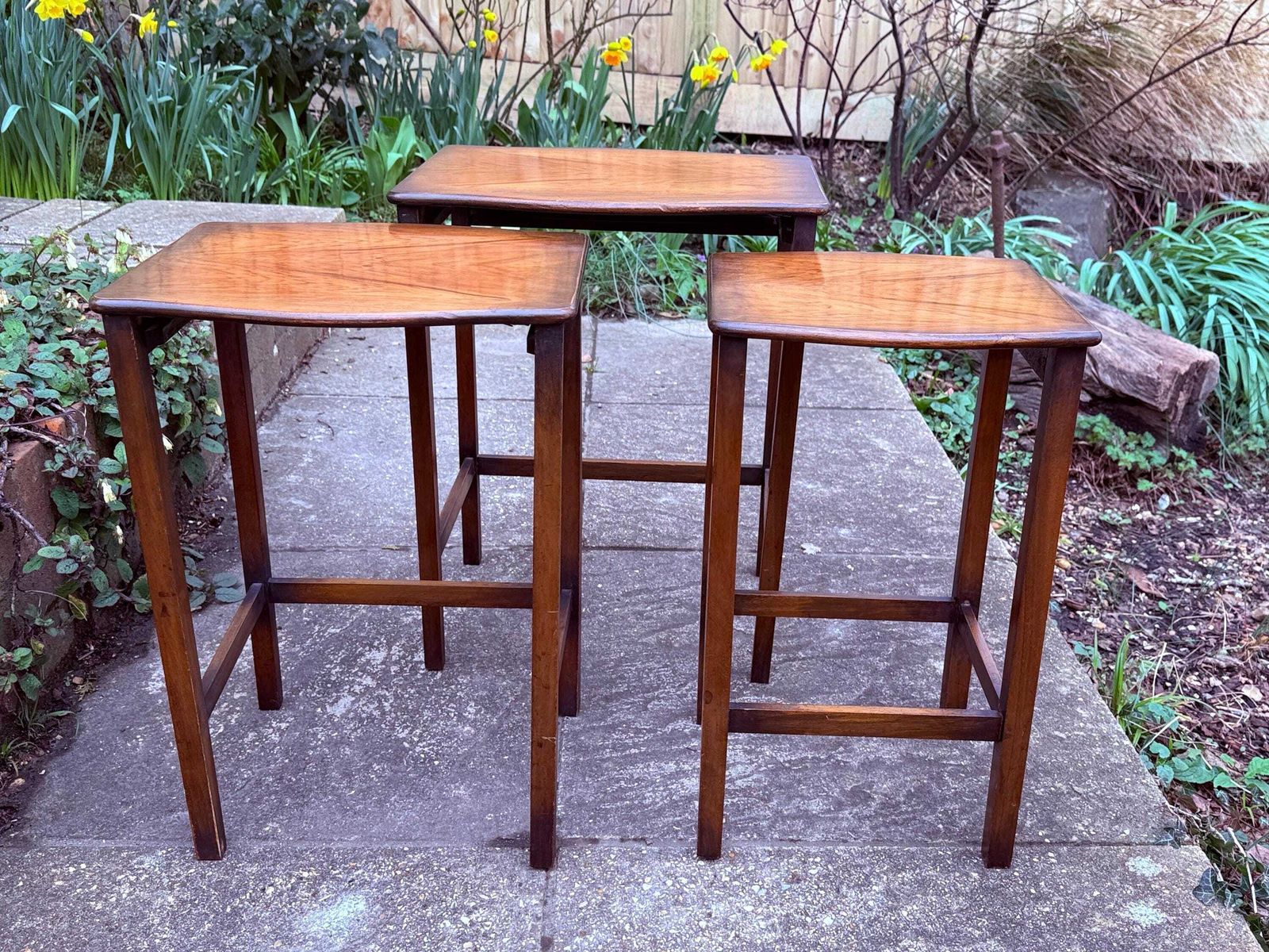 photo furniture Mid Century 1960s Teak Nest Of Tables Scandinavian Style Occasional Tables (3 Tables)
