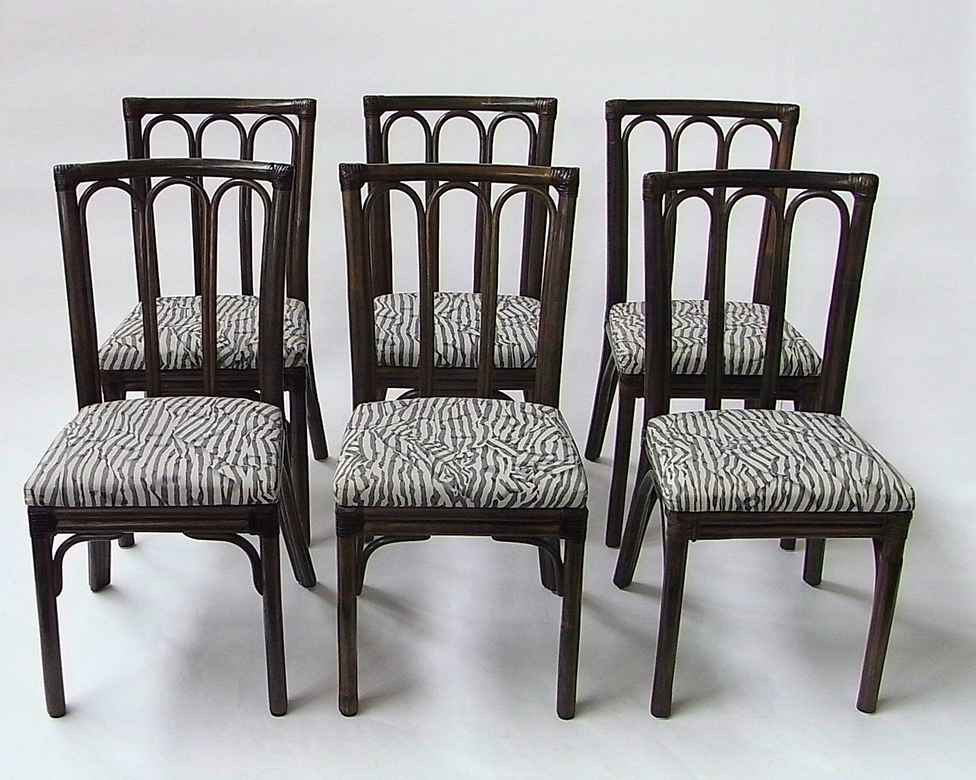 Dining Chairs In Rattan And Bamboo From Mcguire, USA, 1970s, Set Of 6