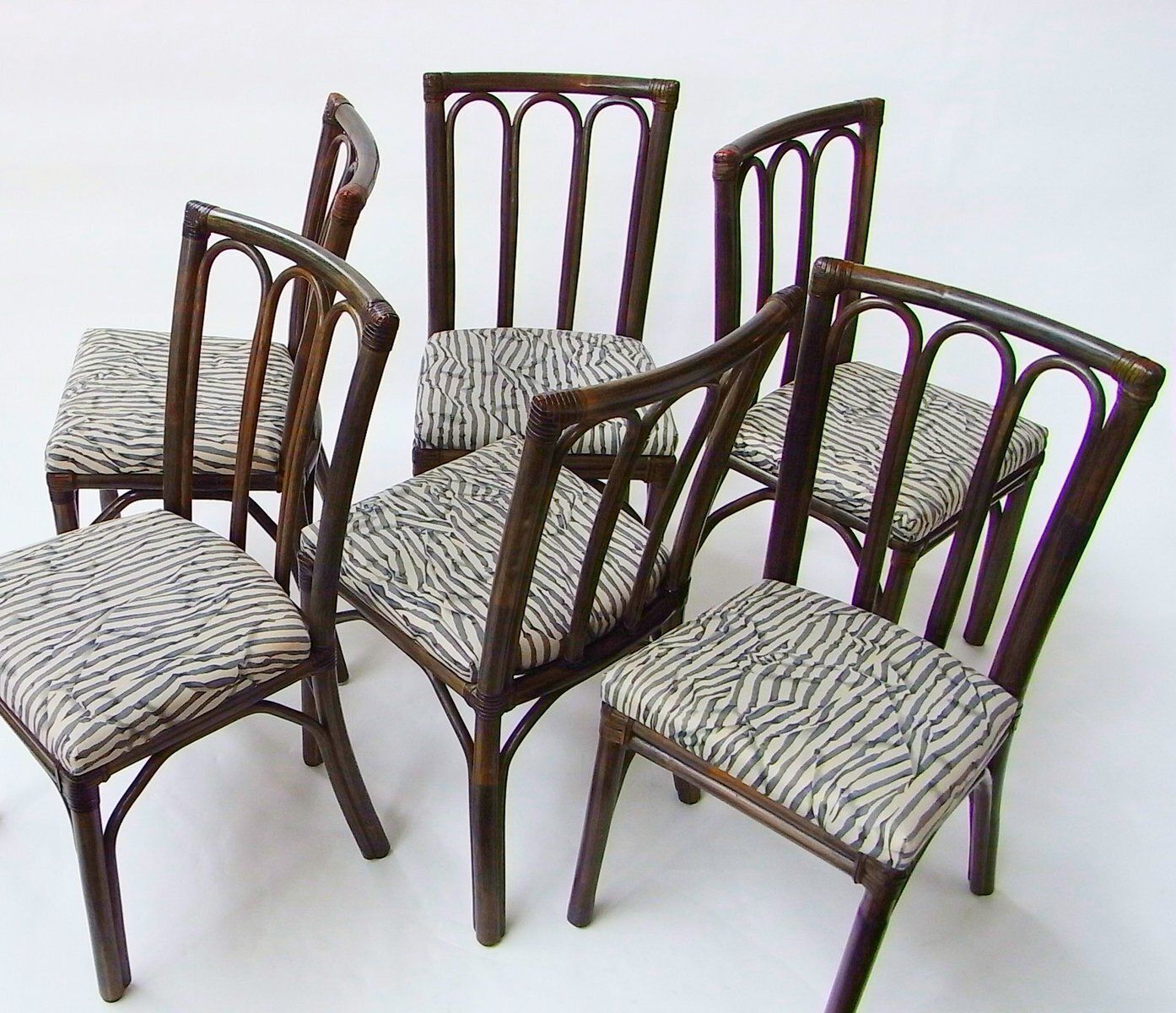 Furniture Dining Chairs In Rattan And Bamboo From Mcguire, USA, 1970s, Set Of 6 photo