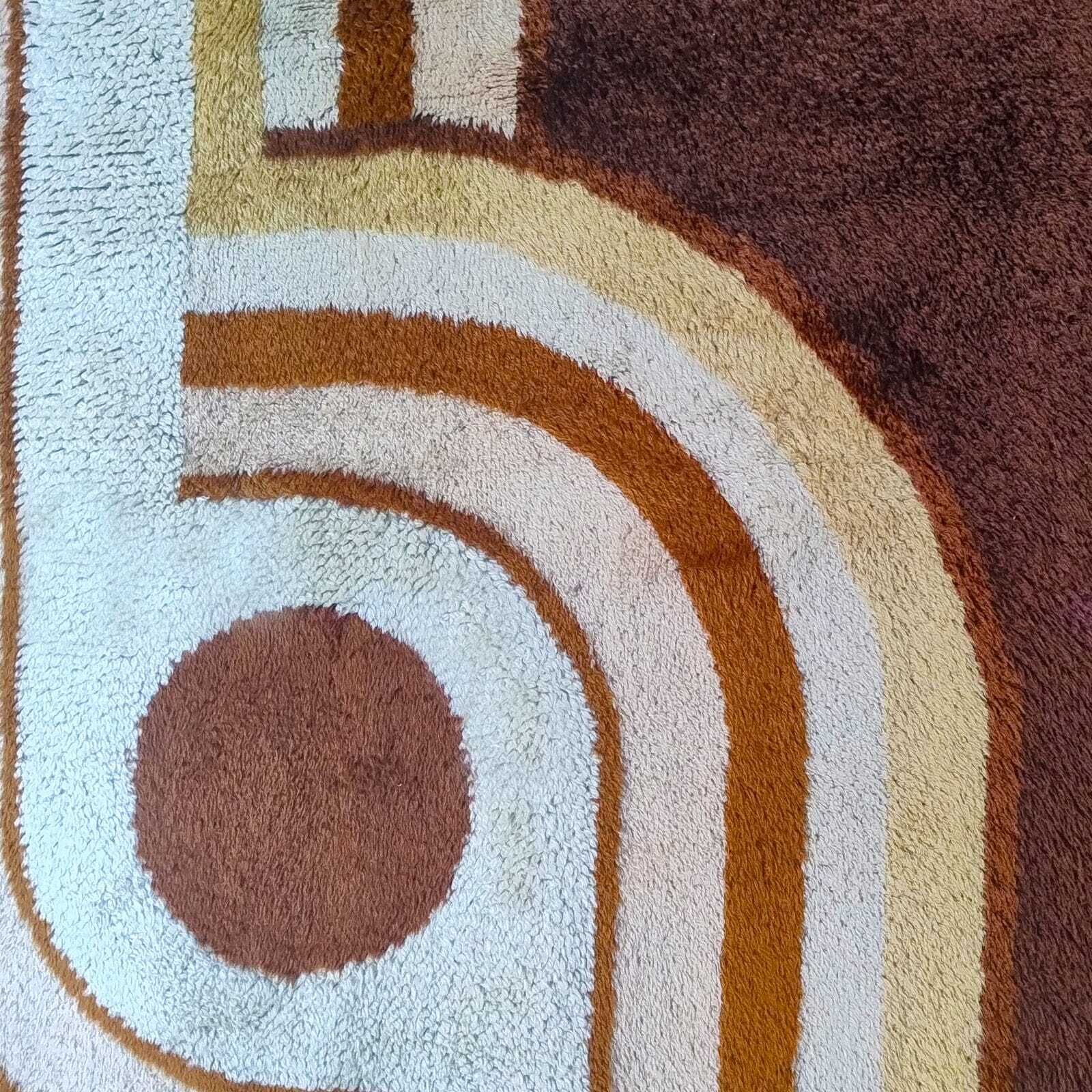 1970s Museum Grade Avant Garde Wool Rug The Epithet Of Space Age Luxury. Made In Italy photo 13163.0