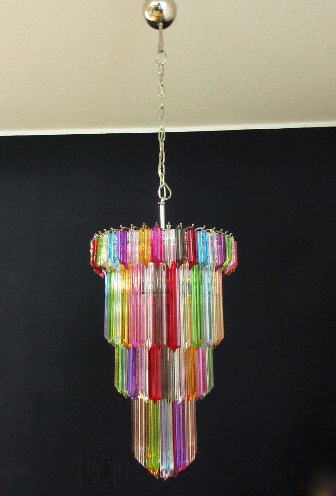Lighting Murano Glass Chandelier    111 Multicolor Quadriedri photo