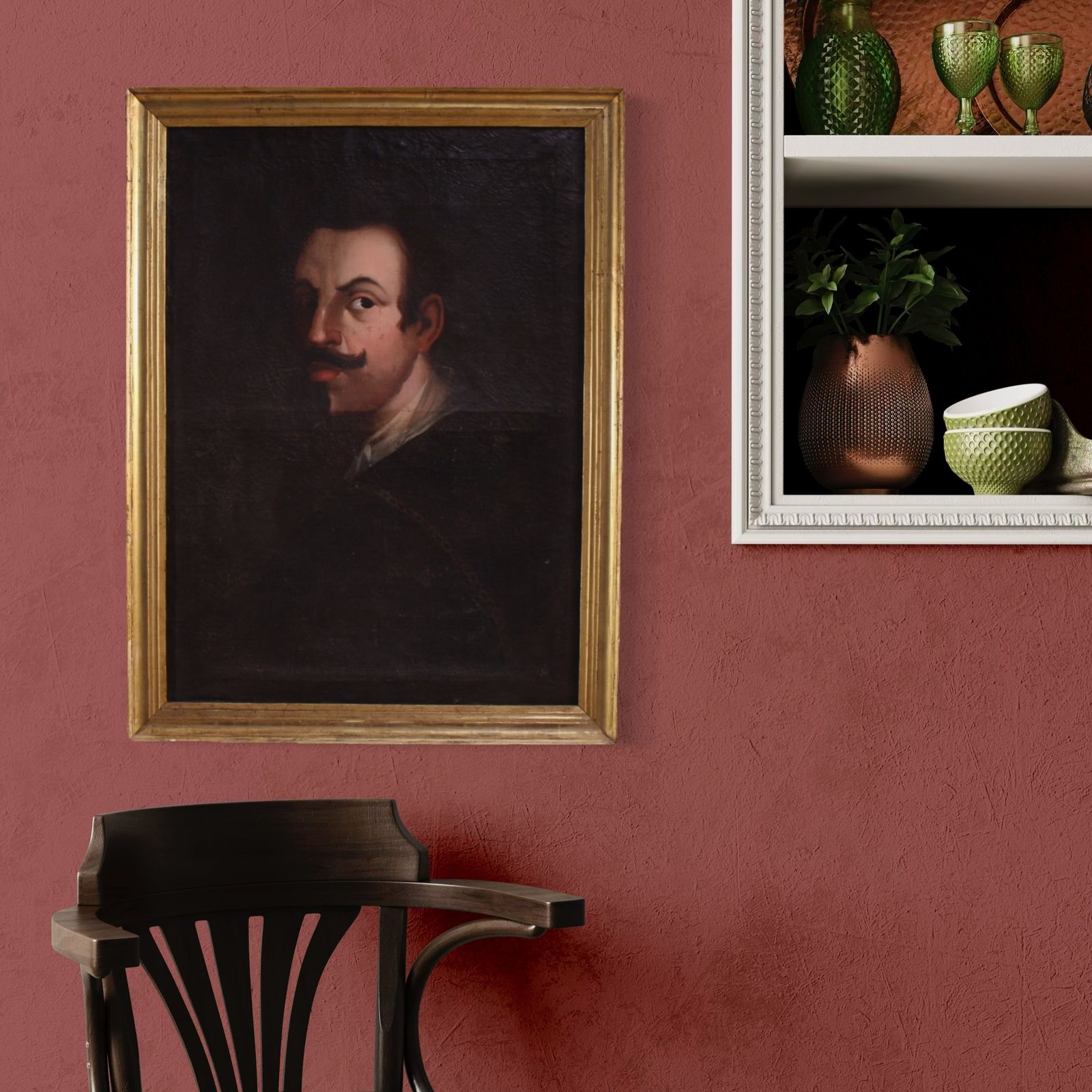 photo vinterior Antique Spanish Painting Portrait Of A Gentleman From The 18th Century
