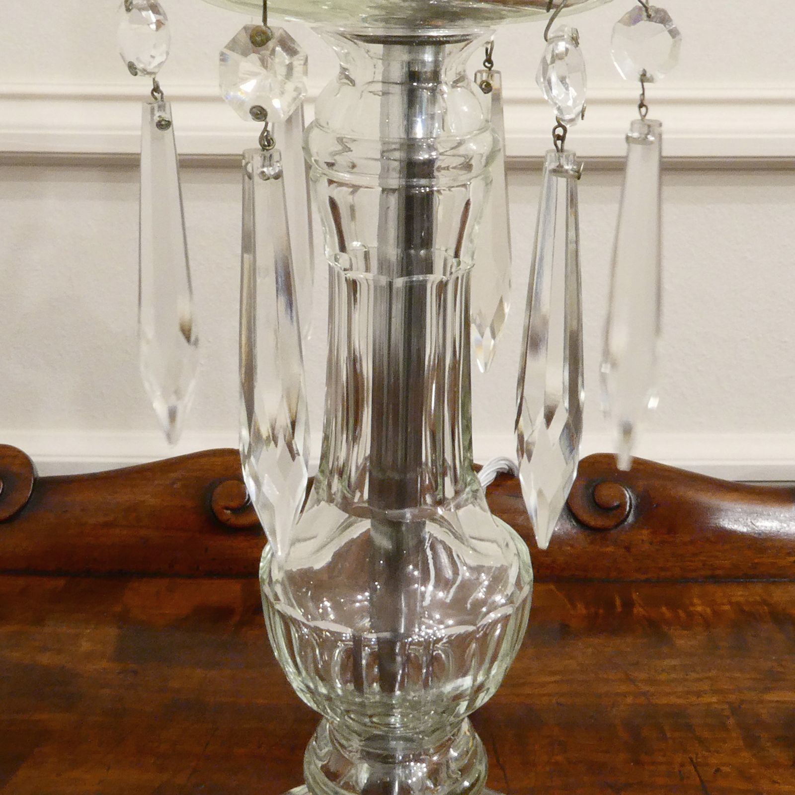 Italian Art Deco Cut Crystal Glass Table Lamp photo 255.0