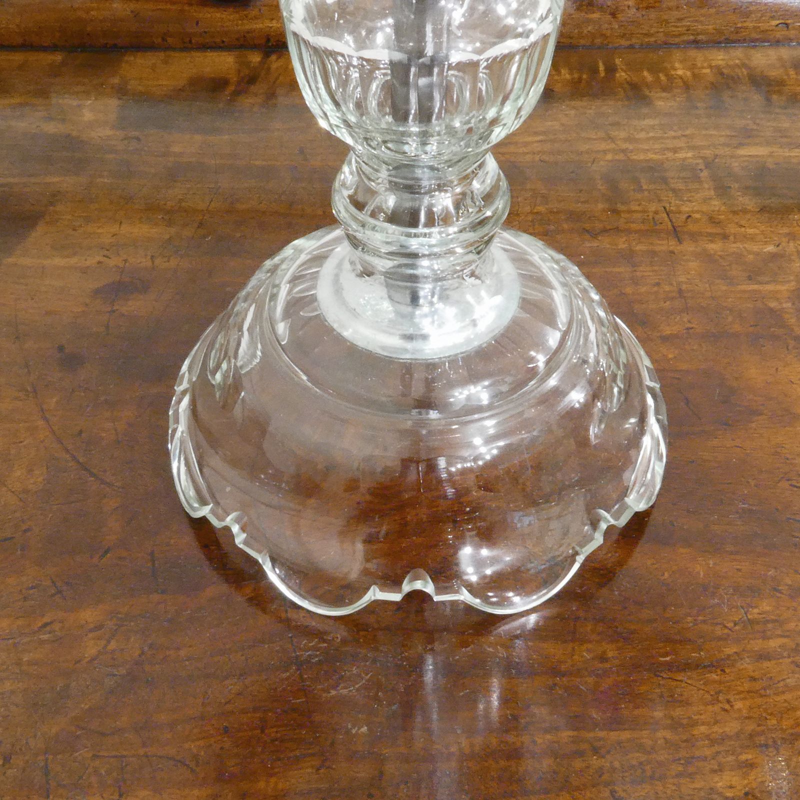 Italian Art Deco Cut Crystal Glass Table Lamp photo vinterior