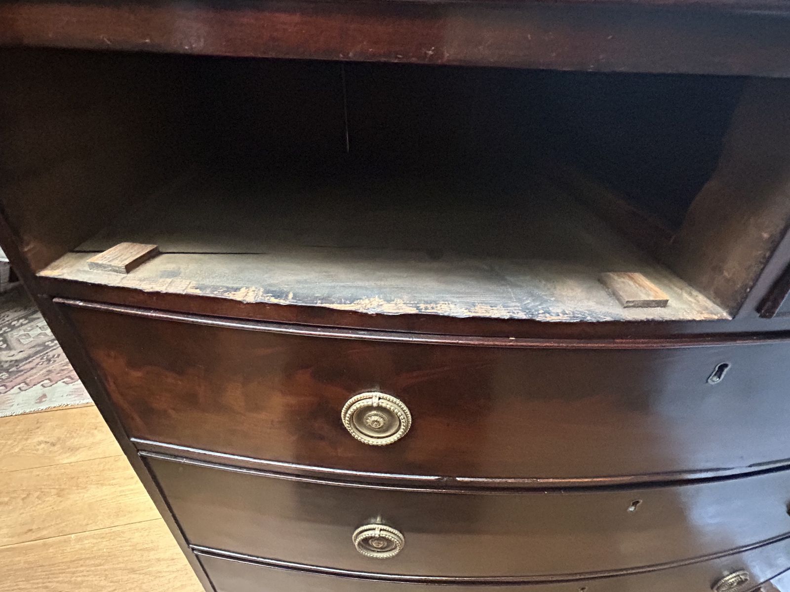 Regency Bow Fronted Mahogany Chest Of Drawers photo furniture