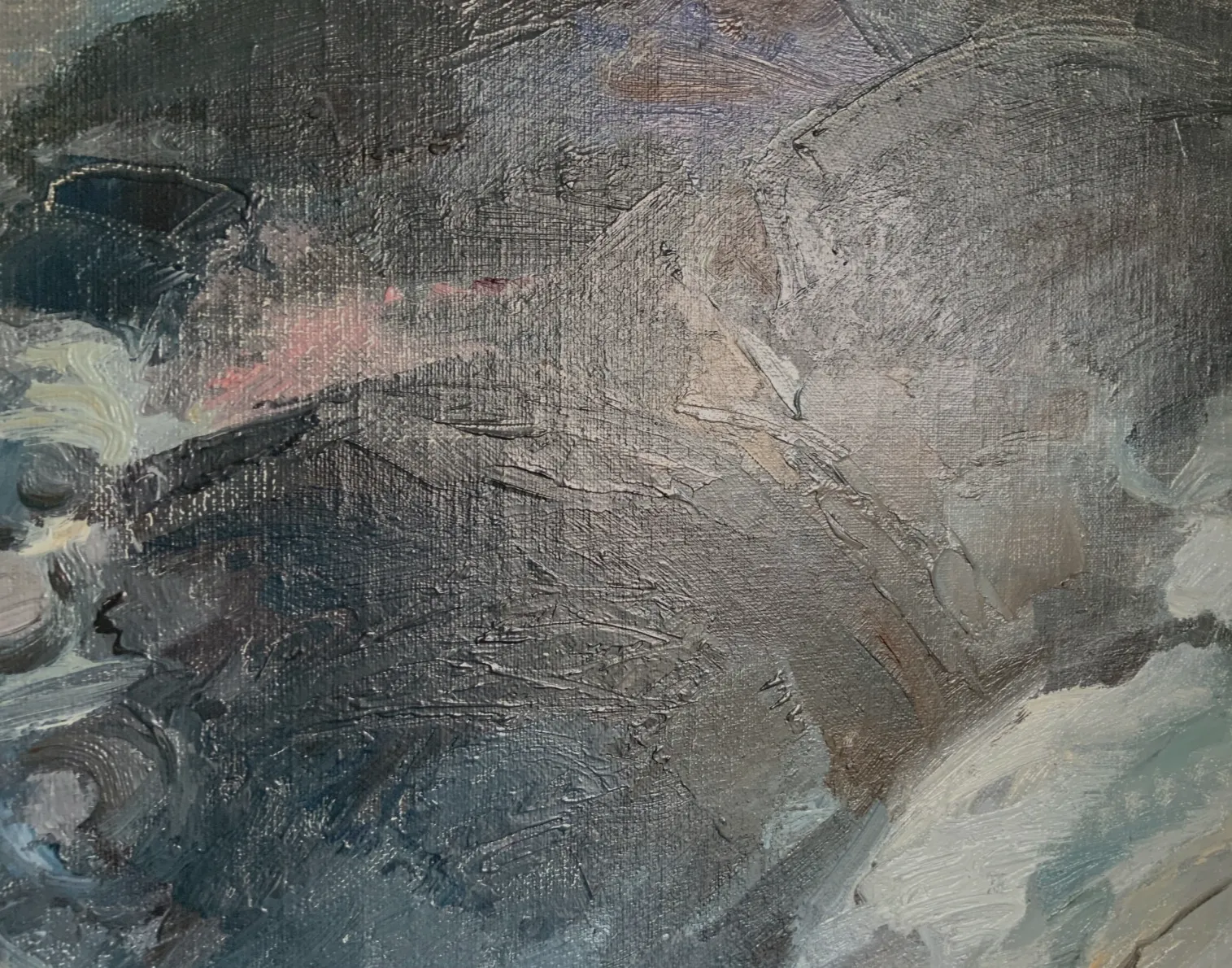 photo furniture Oil Painting On Canvas, Contemporary Abstract, M.Sjolund 1983