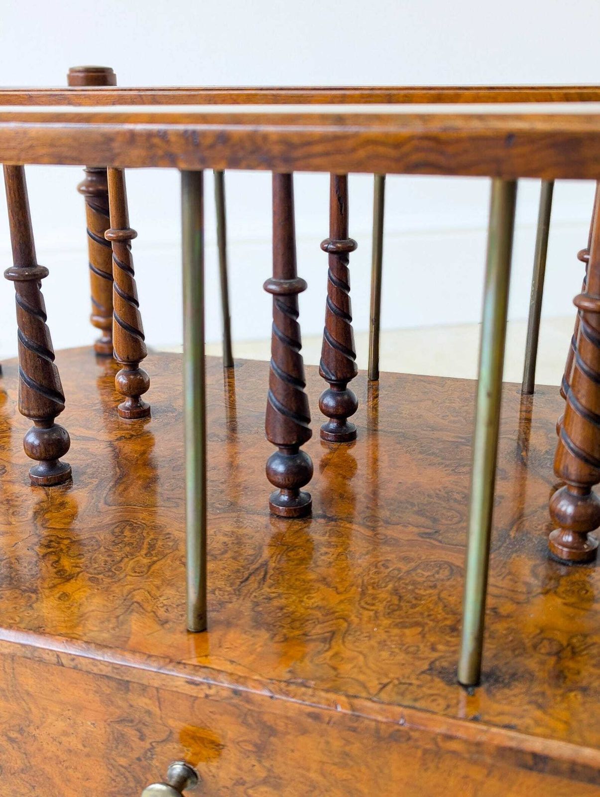 Antique Victorian Burr Walnut Canterbury C.1870 photo for sale