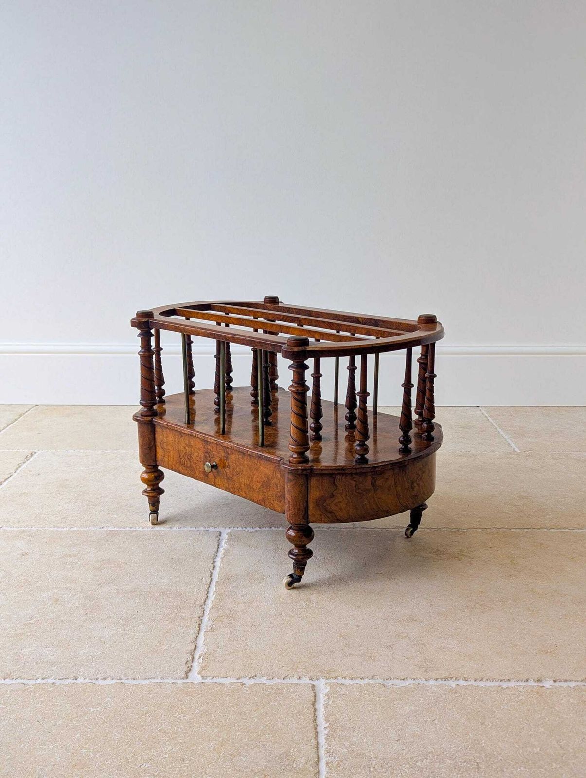 945.0 Antique Victorian Burr Walnut Canterbury C.1870 photo