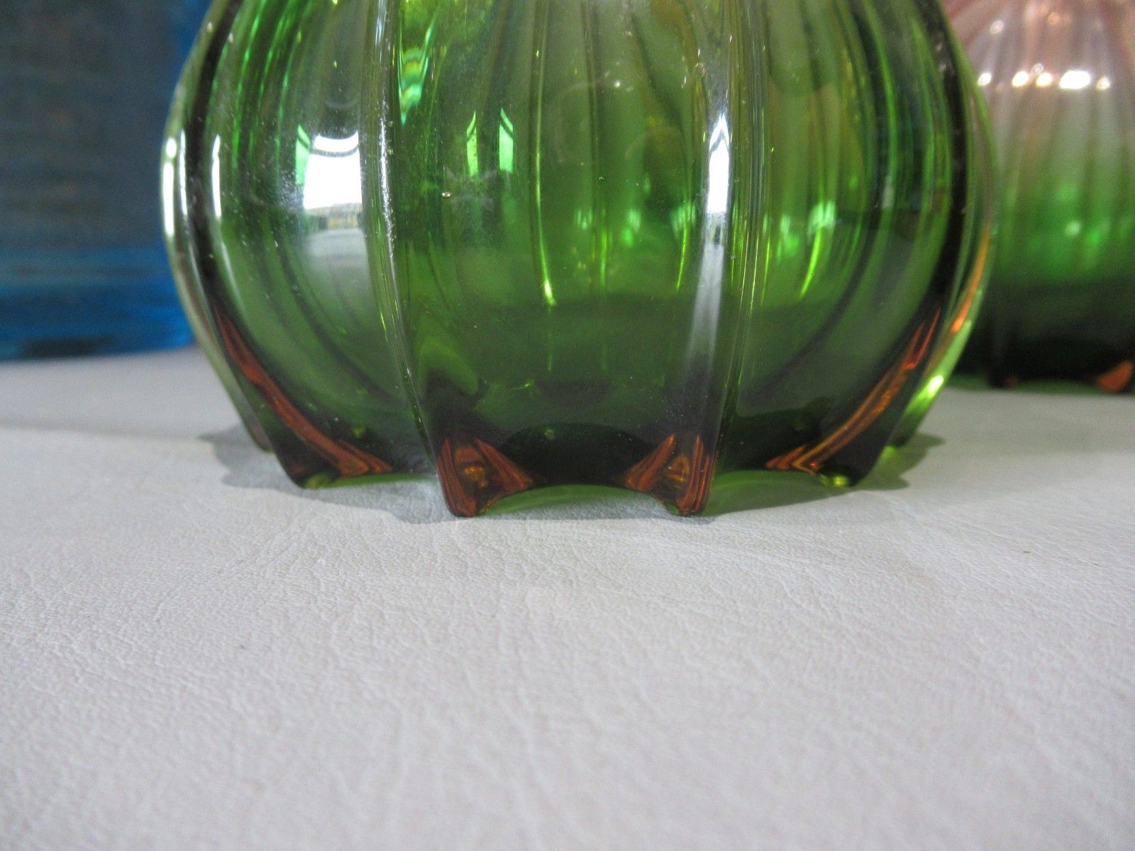 photo vinterior Art Nouveau Pair Rubina Verde 1920s Glass Vases Soliflore French Bohemian