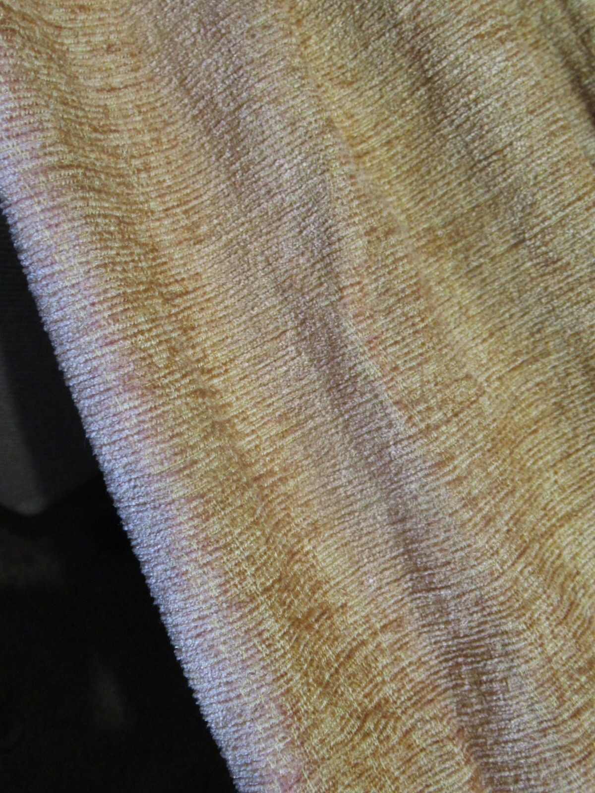 Vintage Pr Mustard Gold Chenille Fabric Country Curtains Pencil Pleat 44 X 85 In photo buy
