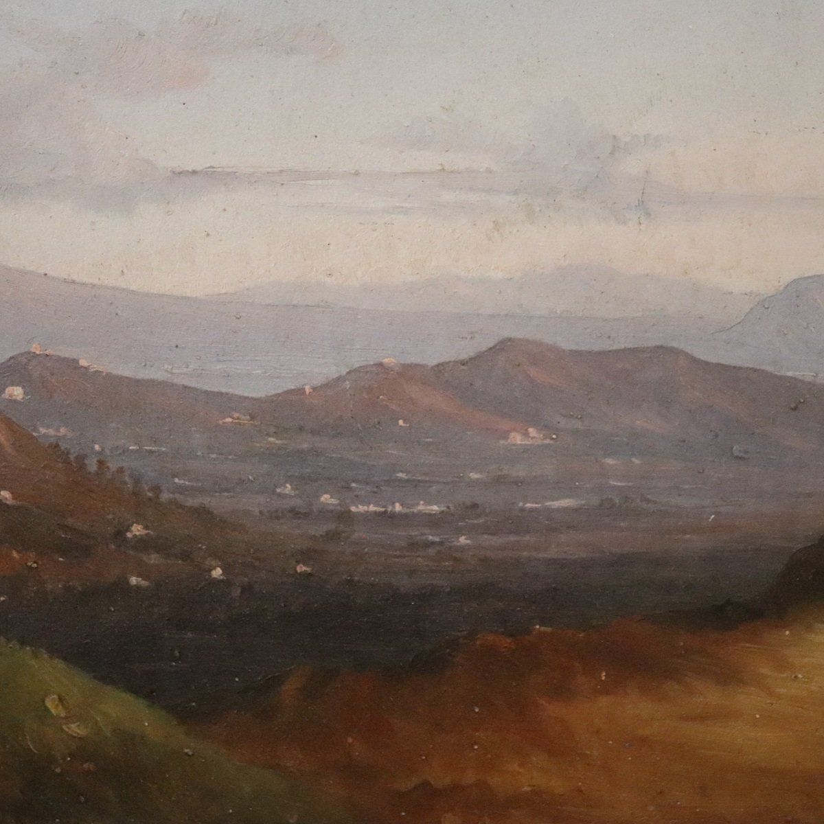 Panoramic View Of Naples, Oil Painting On Canvas, 19th Century, Framed photo Art