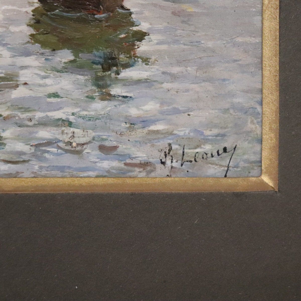 R. Leone, Gulf Of Naples With Fishermen, Oil Painting On Board, Early 20th Century, Framed photo buy
