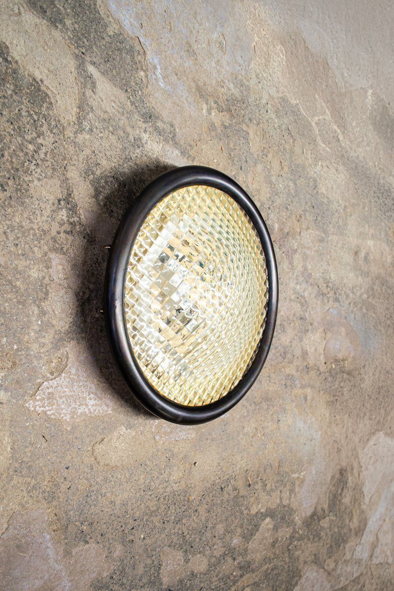 Italiaanse Prismatische Glazen Plafondlamp Van Stilnovo, Ca. Jaren 1970 photo for sale