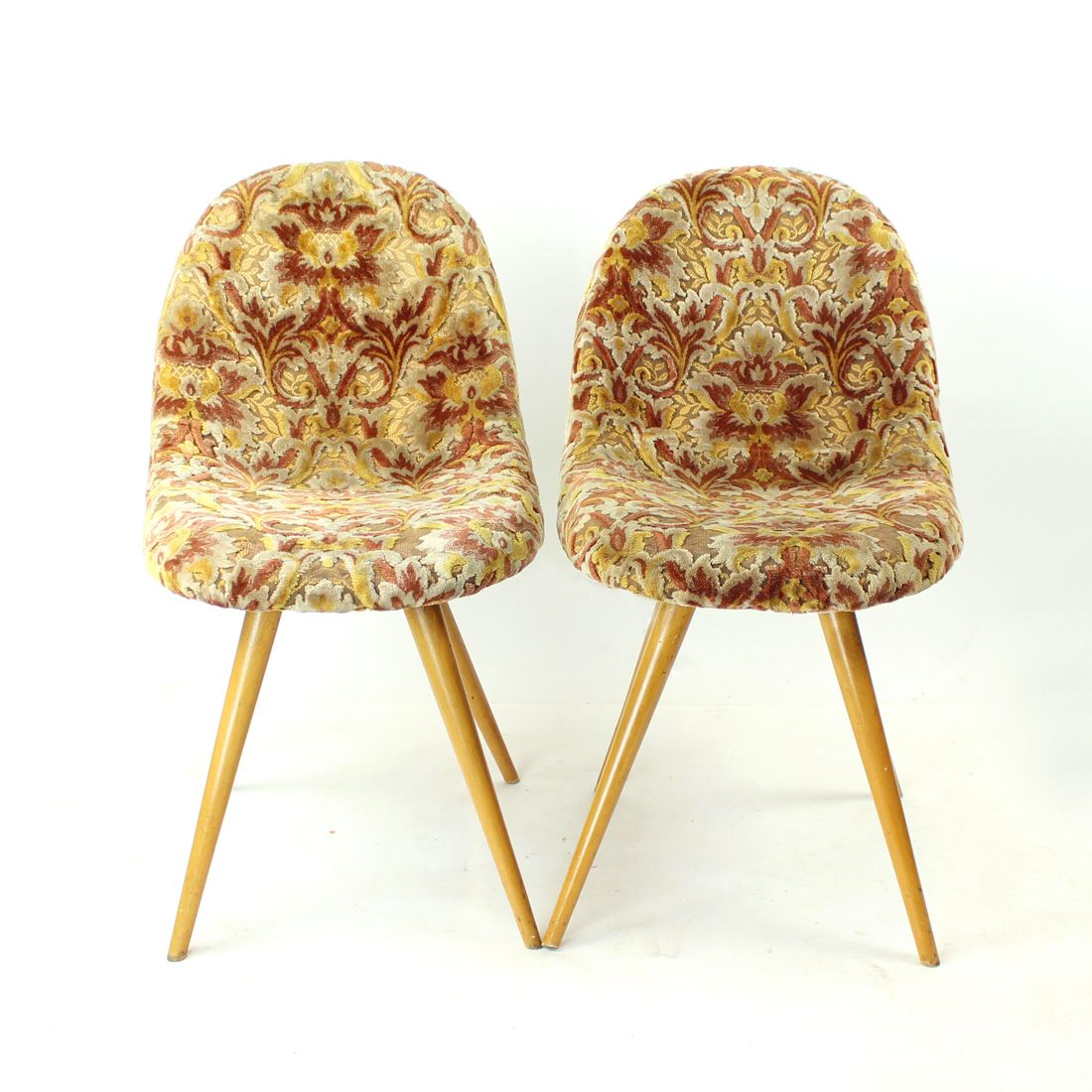 Midcentury Shell Chair By Miroslav Navratil In Original Velvet, Czechoslovakia 1960s photo furniture