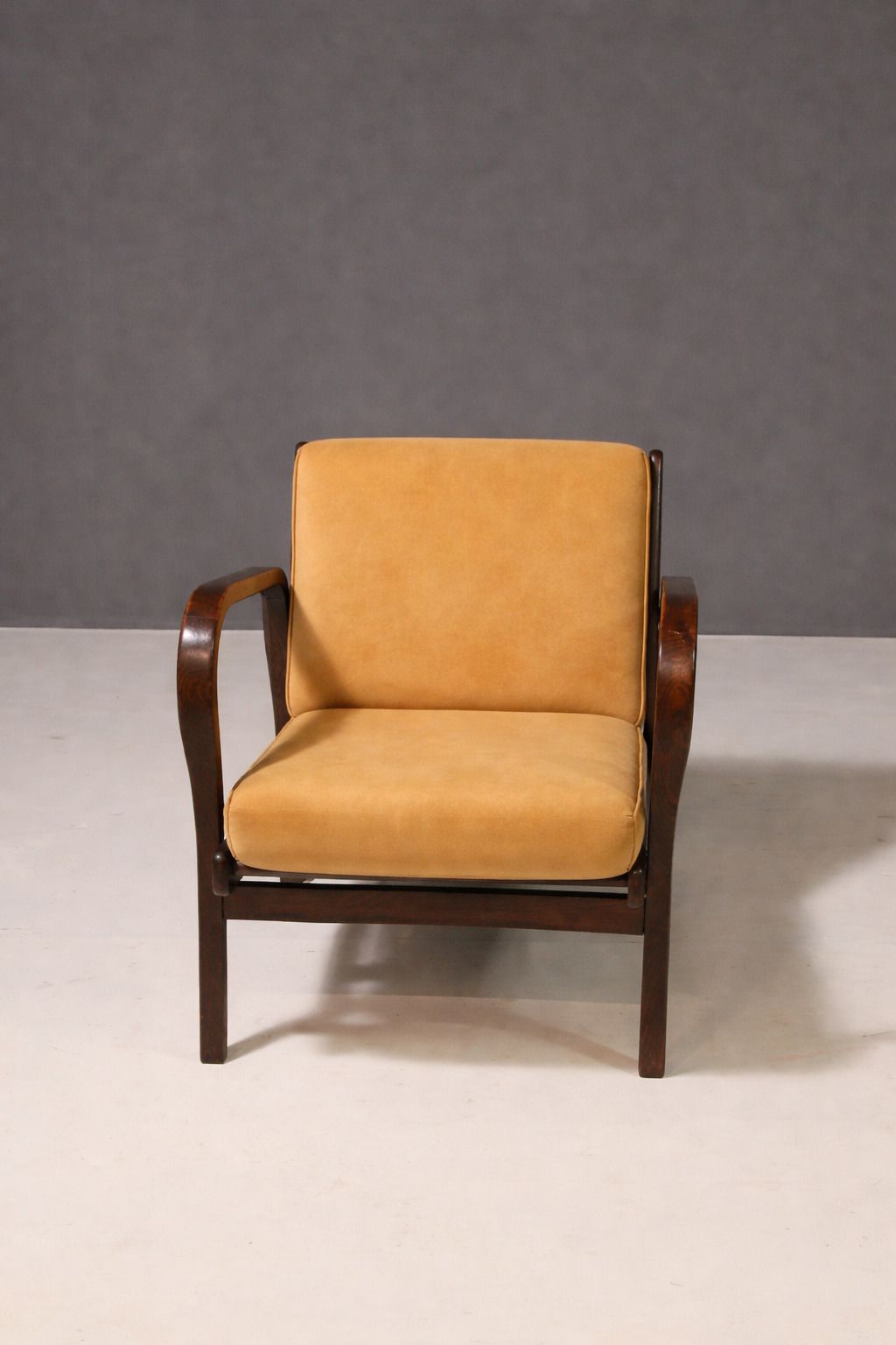 photo furniture Koželka & Kropáček Armchair, 1940s, Silver Medal – Milan Triennale 1946, Restored Bentwood Frame