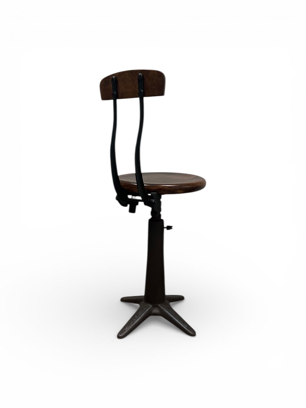 Pair Set Vintage Original Singer Sewing Spring Back Factory Machinist Chair Chairs Stool photo Furniture