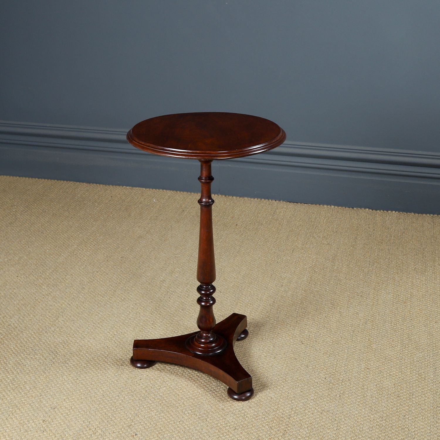 Small Antique English William IV Mahogany Circular Round Wine / Centre / Occasional / Lamp Pedestal Table (Circa 1835) photo furniture