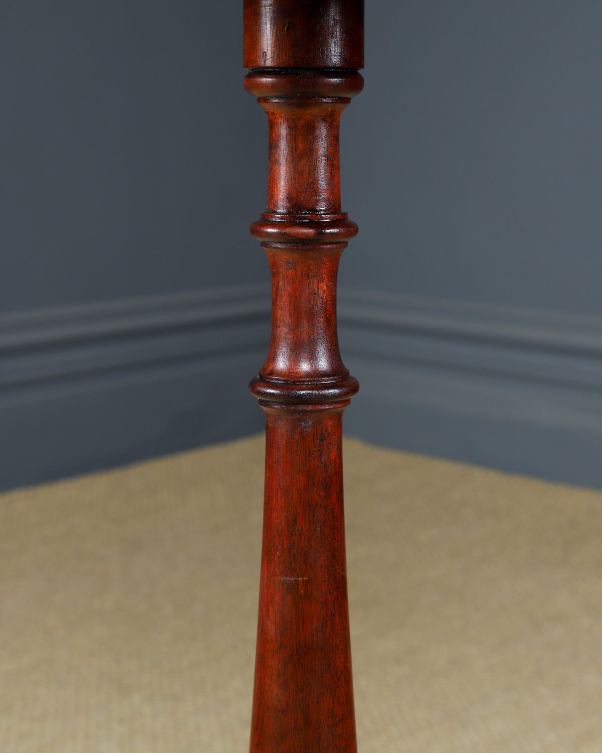 photo for sale Small Antique English William IV Mahogany Circular Round Wine / Centre / Occasional / Lamp Pedestal Table (Circa 1835)