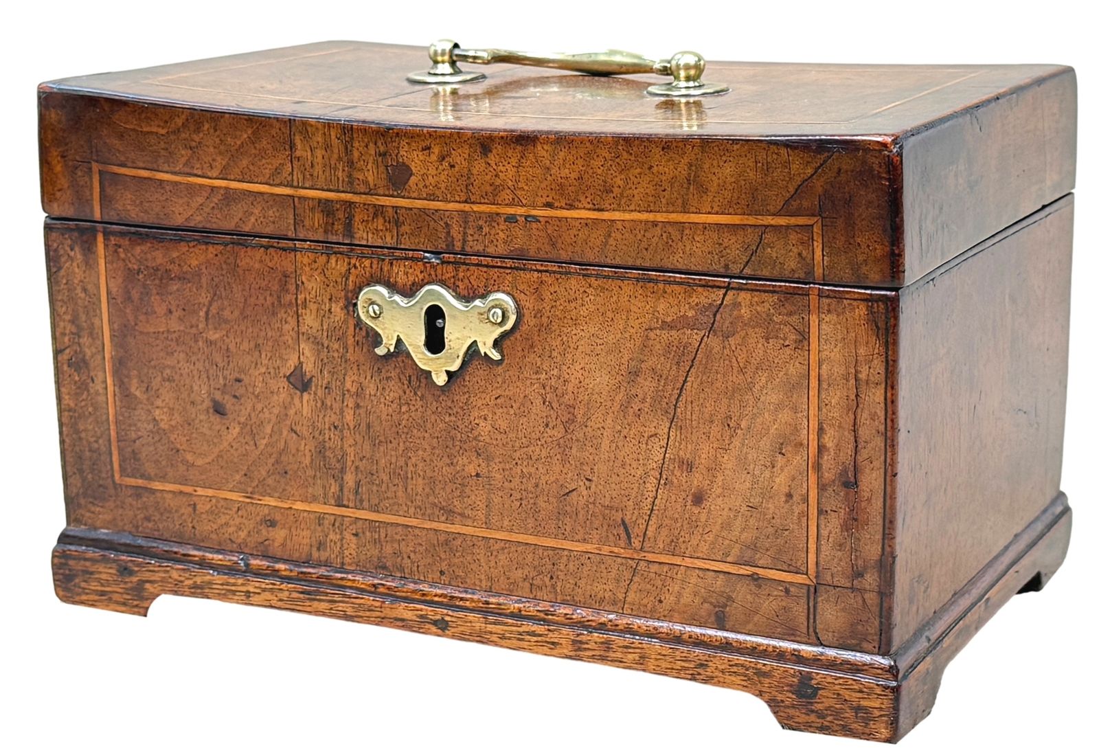 Georgian Walnut Rectangular Tea Caddy 18th Century (England, Circa 1740)