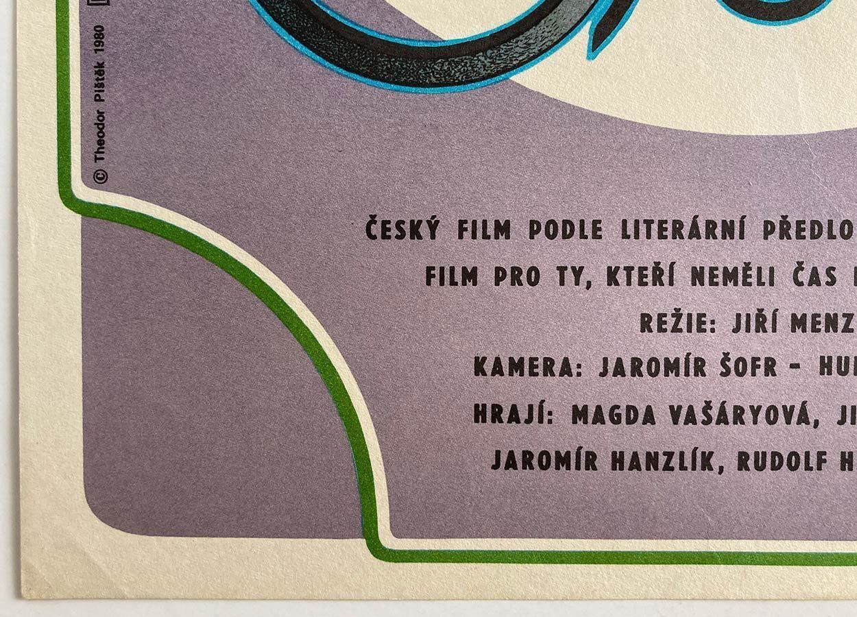 Original Movie Poster, Cutting It Short, Theodor Pištek, 1980, Genuine Czech Vintage Print photo vinterior
