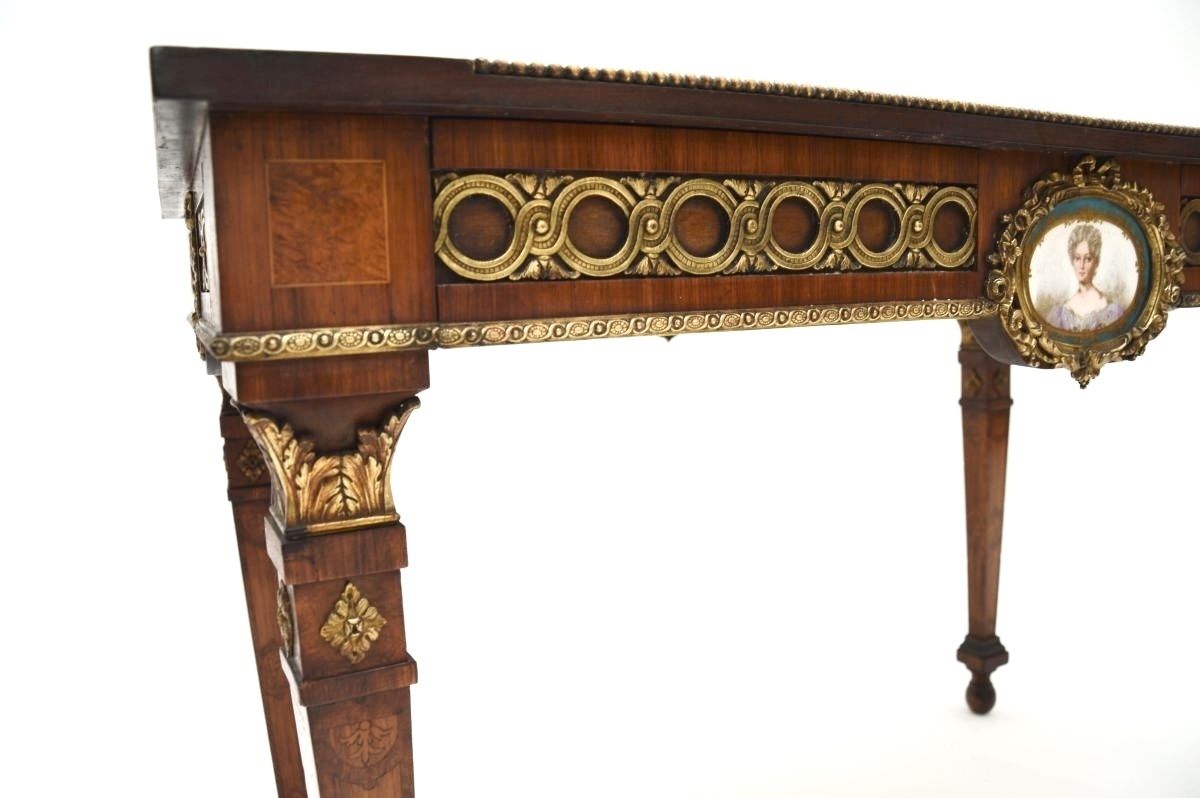Antique French Inlaid Walnut Ormolu Mounted Desk / Writing Table photo 2145.0